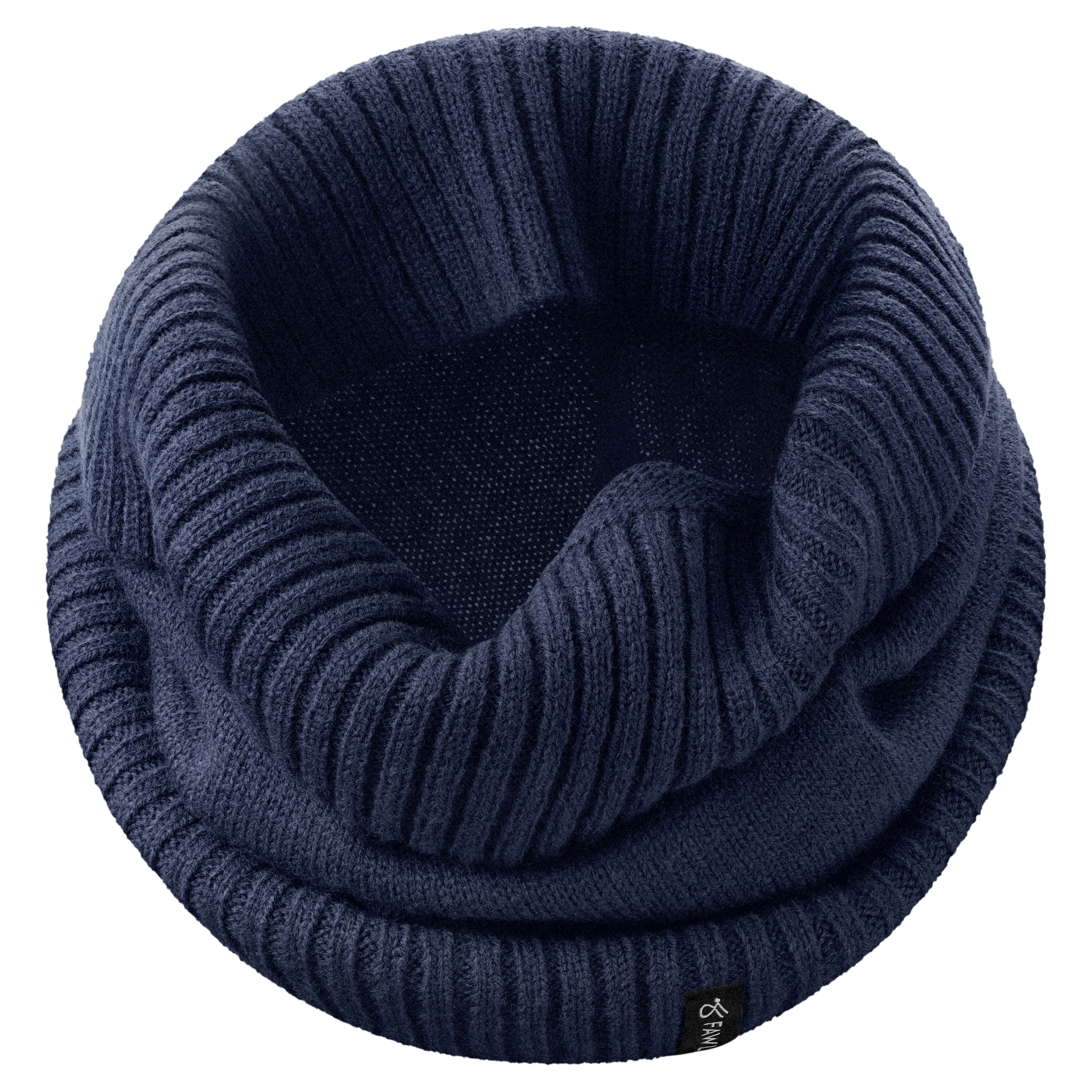 Kaleb | Merino kruhový šál Kane v námorníckej modrej farbe - 4