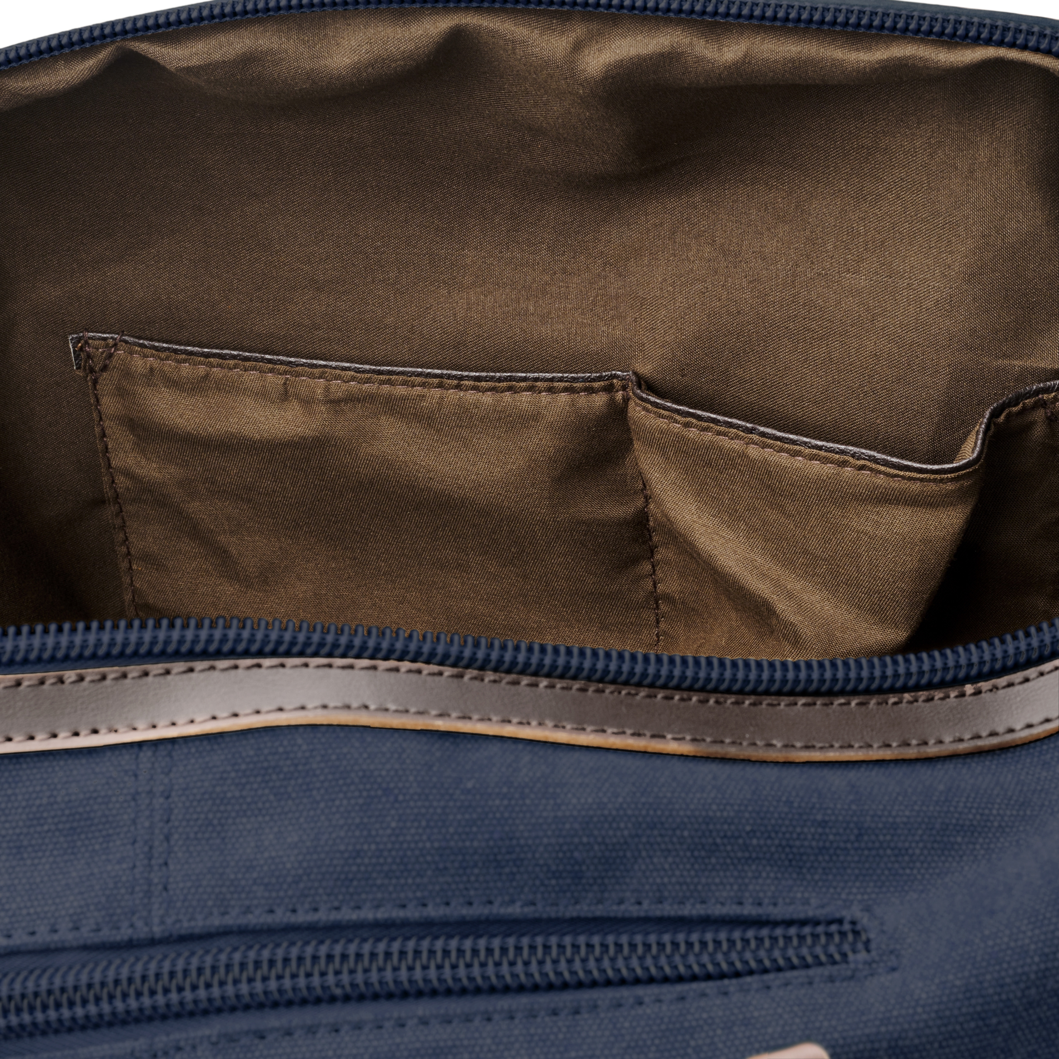 Džinsa zila auduma un brūnas ādas sporta soma - 6