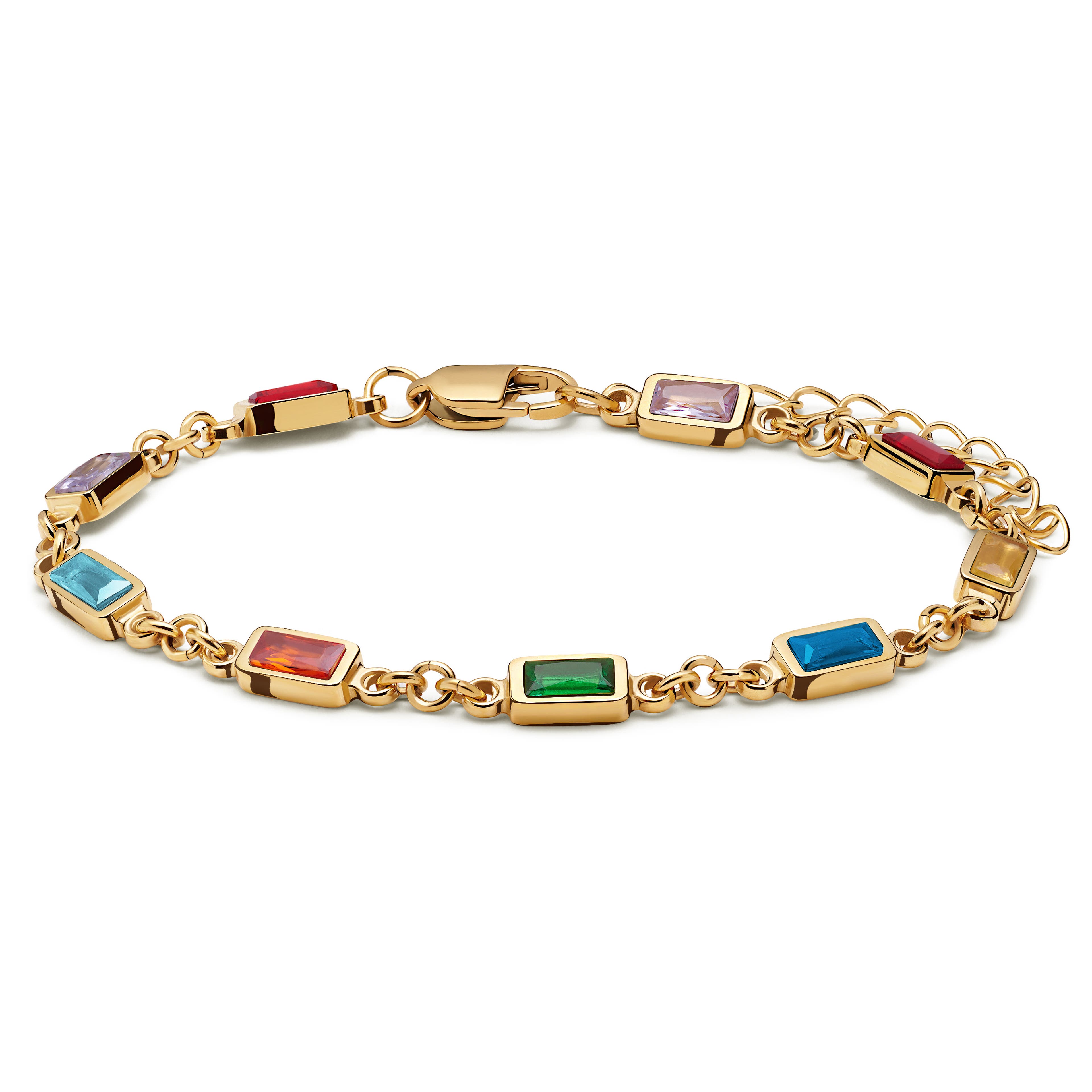 Prism | Bracelet couleur or avec pierres en cristal multicolore Prism | Bracelet couleur or avec pierres en cristal multicolore