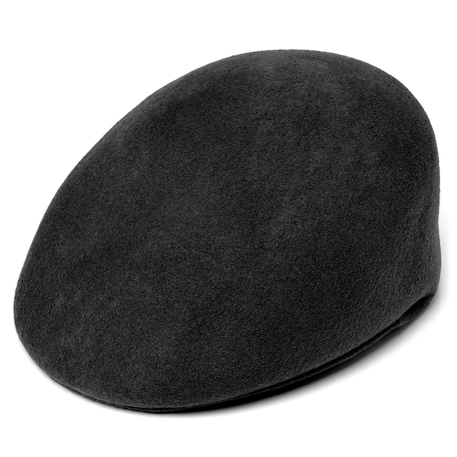 Black Wool Flat Cap - 1