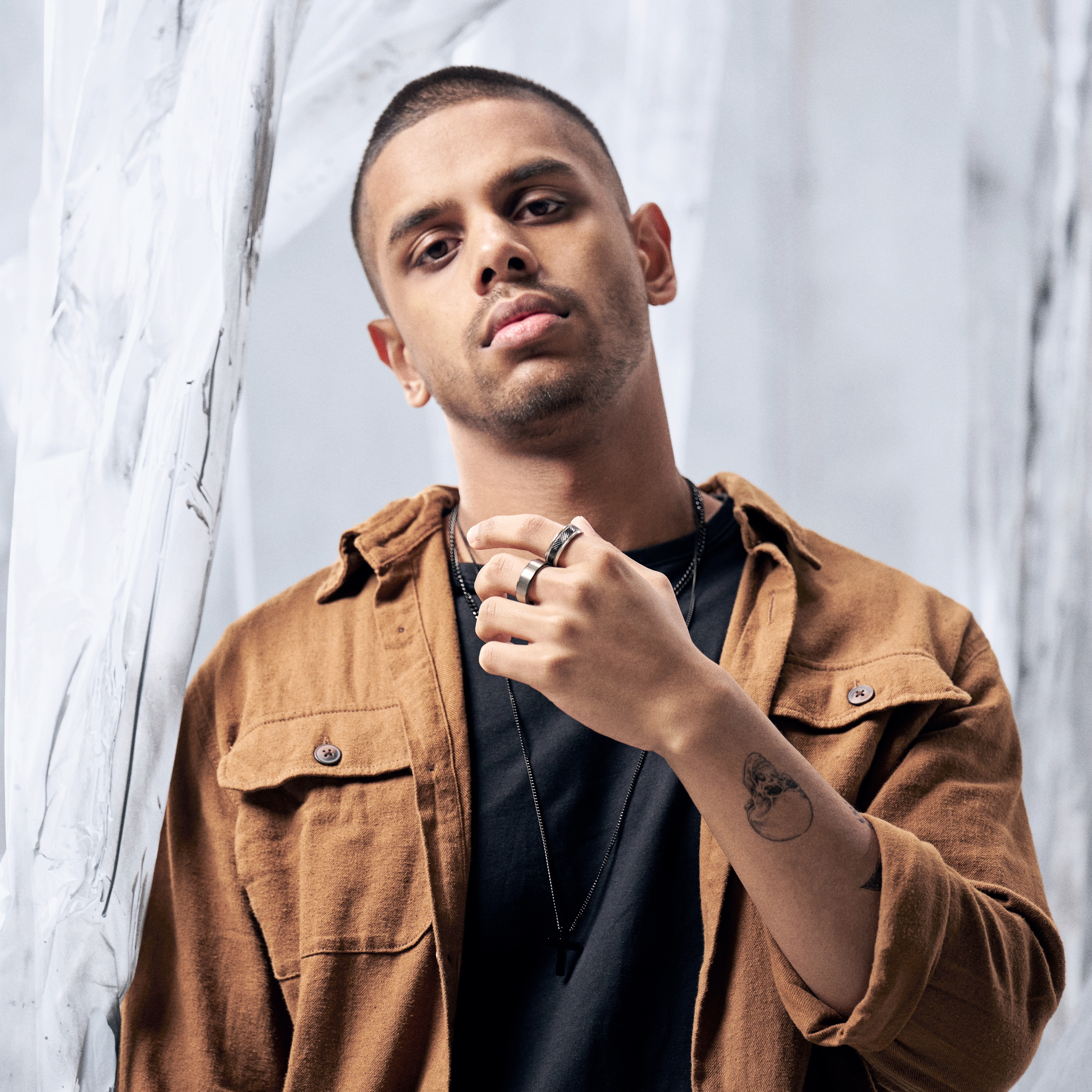 Aesop Keith Silver-tone and Black Titanium Ring - 5