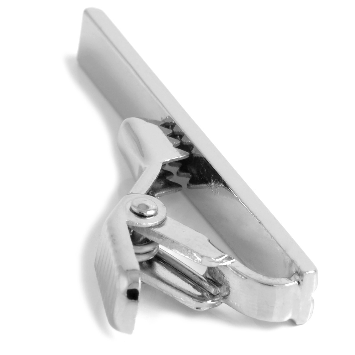 Kratka elegantna srebrna sponka za kravato - 2