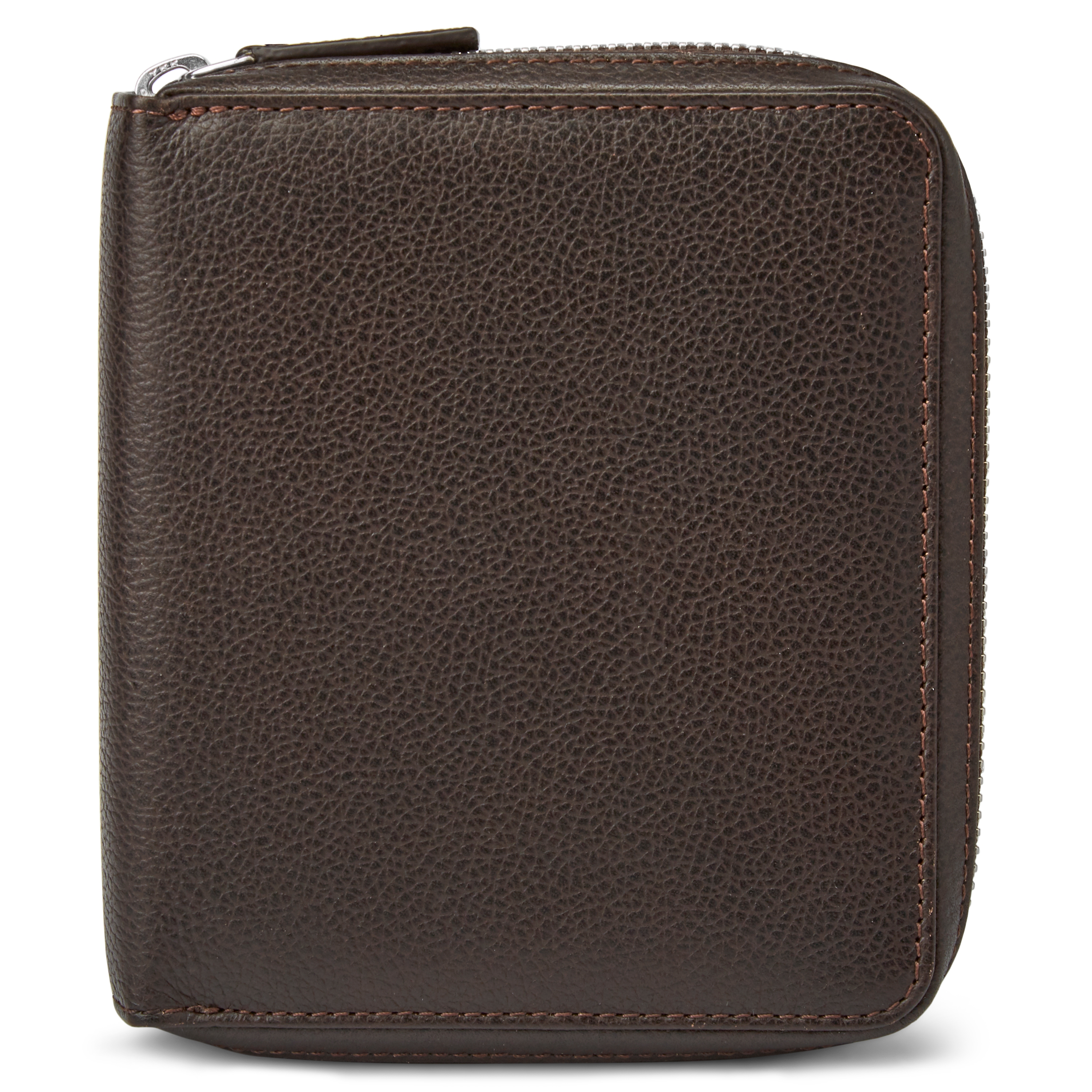 Ciemnobrązowe skórzane etui na karty XL z blokadą RFID - 6