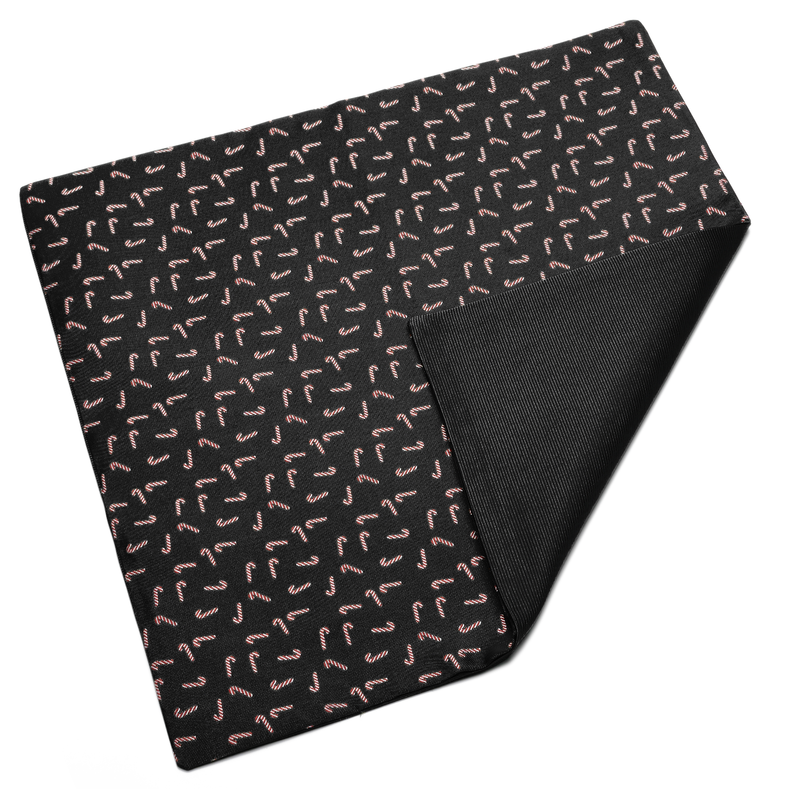 Svart lommetørkle med sukkerstenger - 5