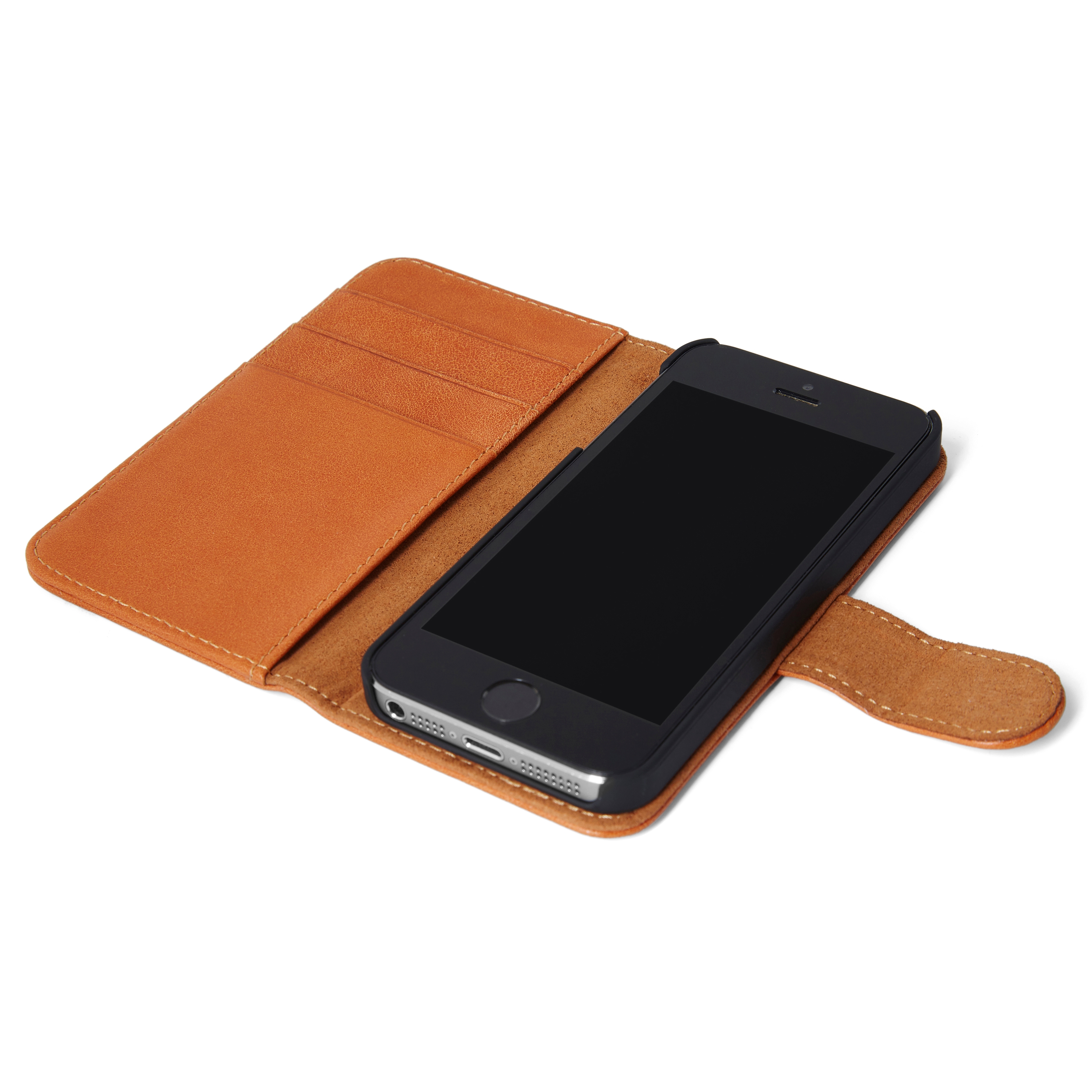 Funda de cuero canela para iPhone 5 - 2