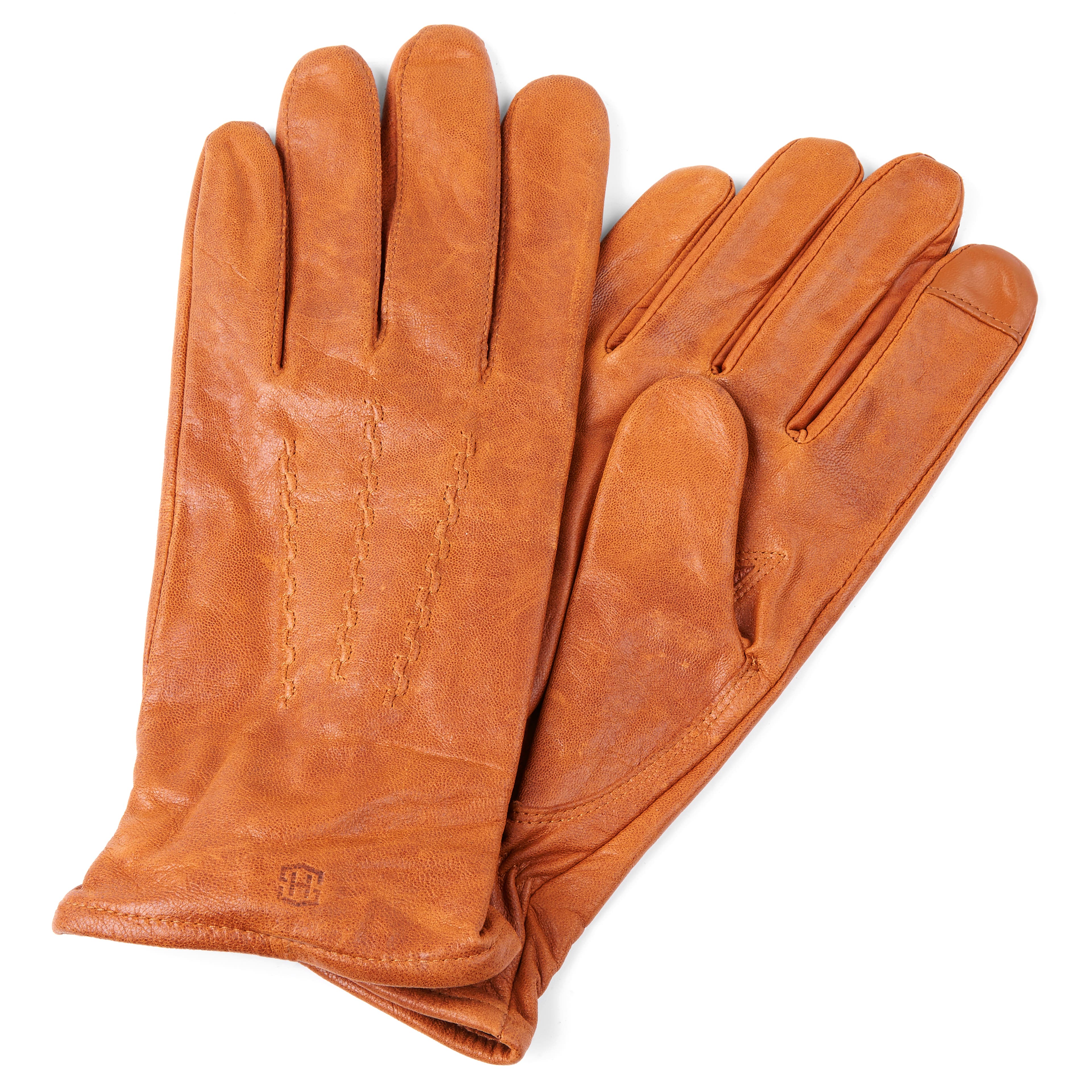 Světle hnědé kožené rukavice