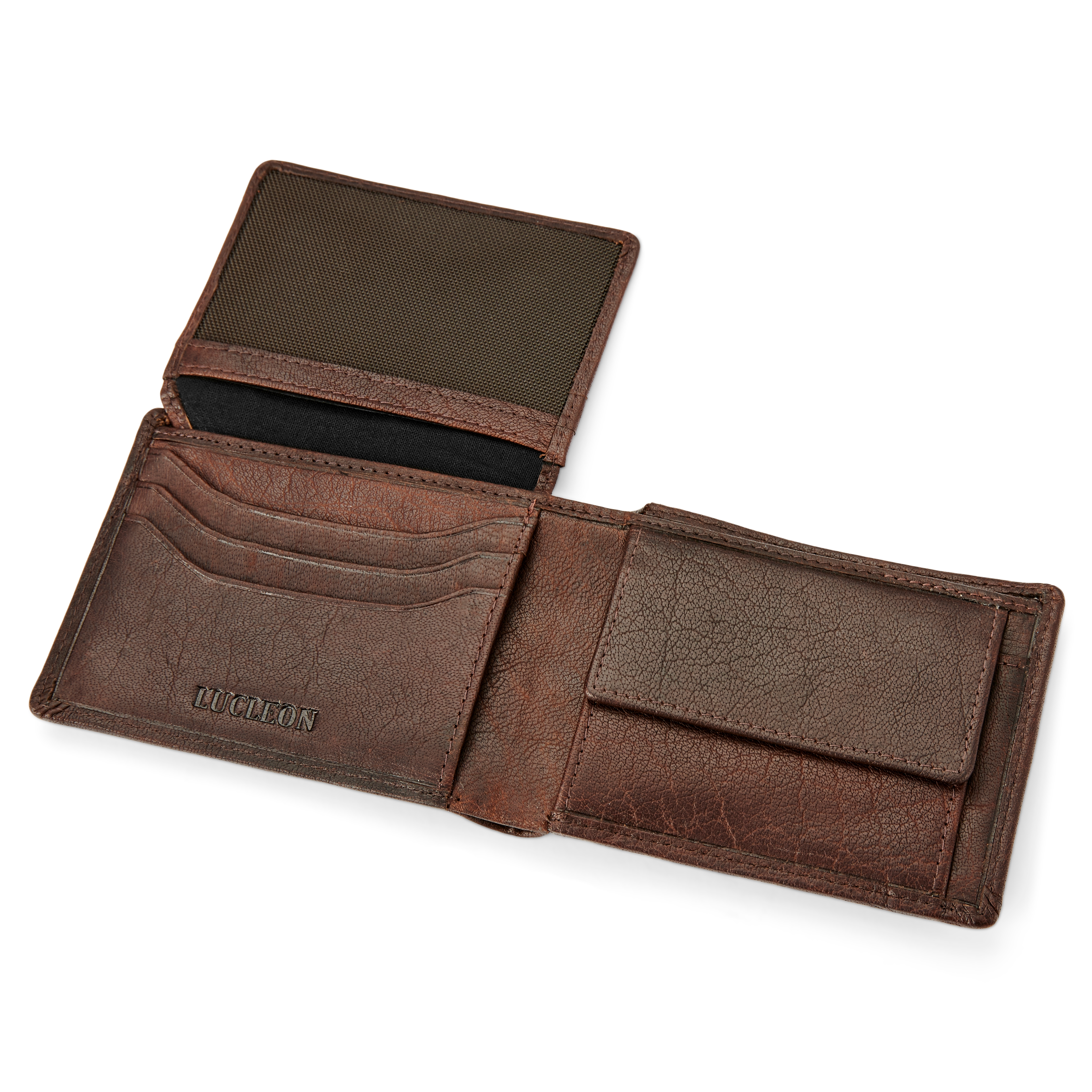 Brązowy skórzany podwójny portfel Montreal - 6