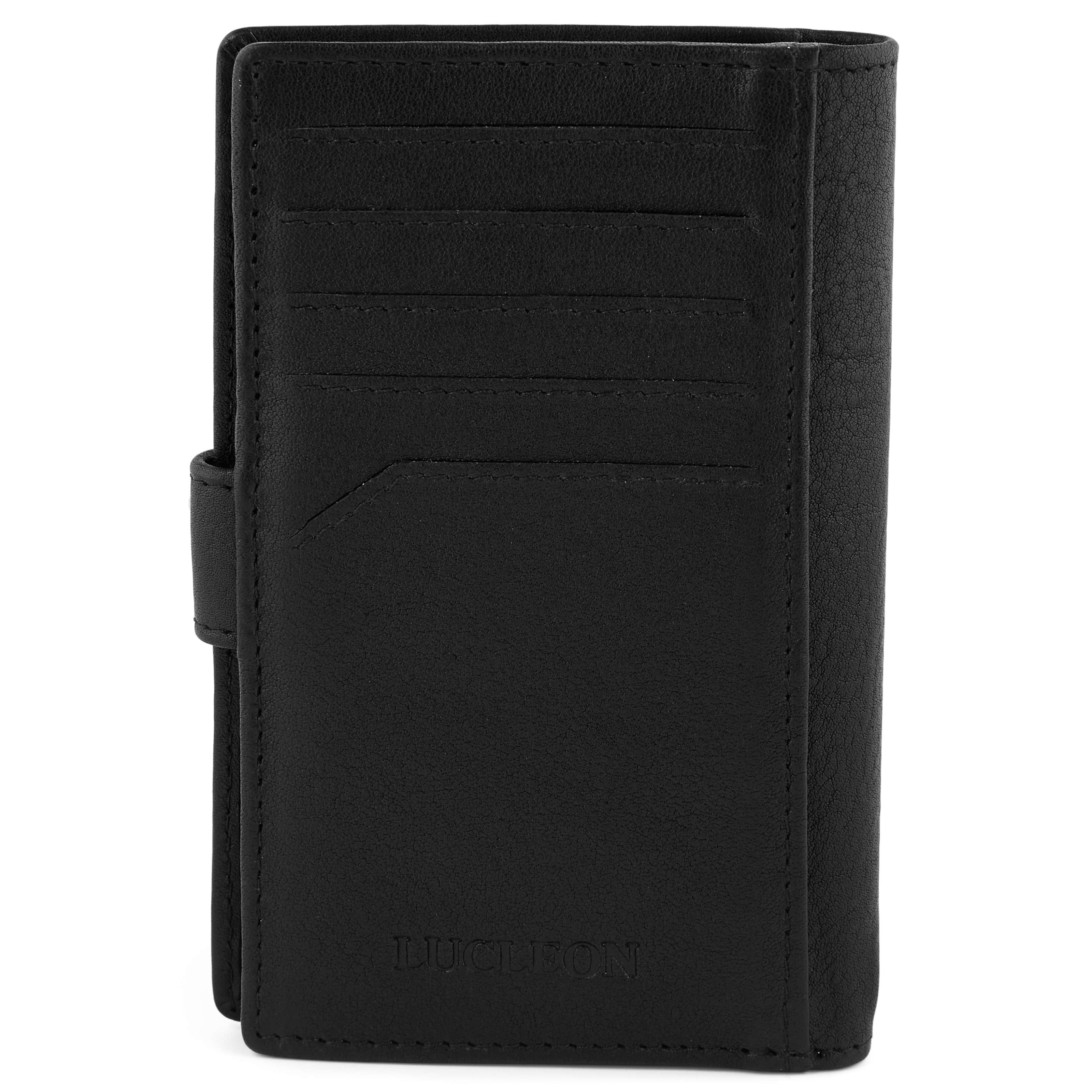 Liam RFID-árnyékolt fekete bőrtárca - 6