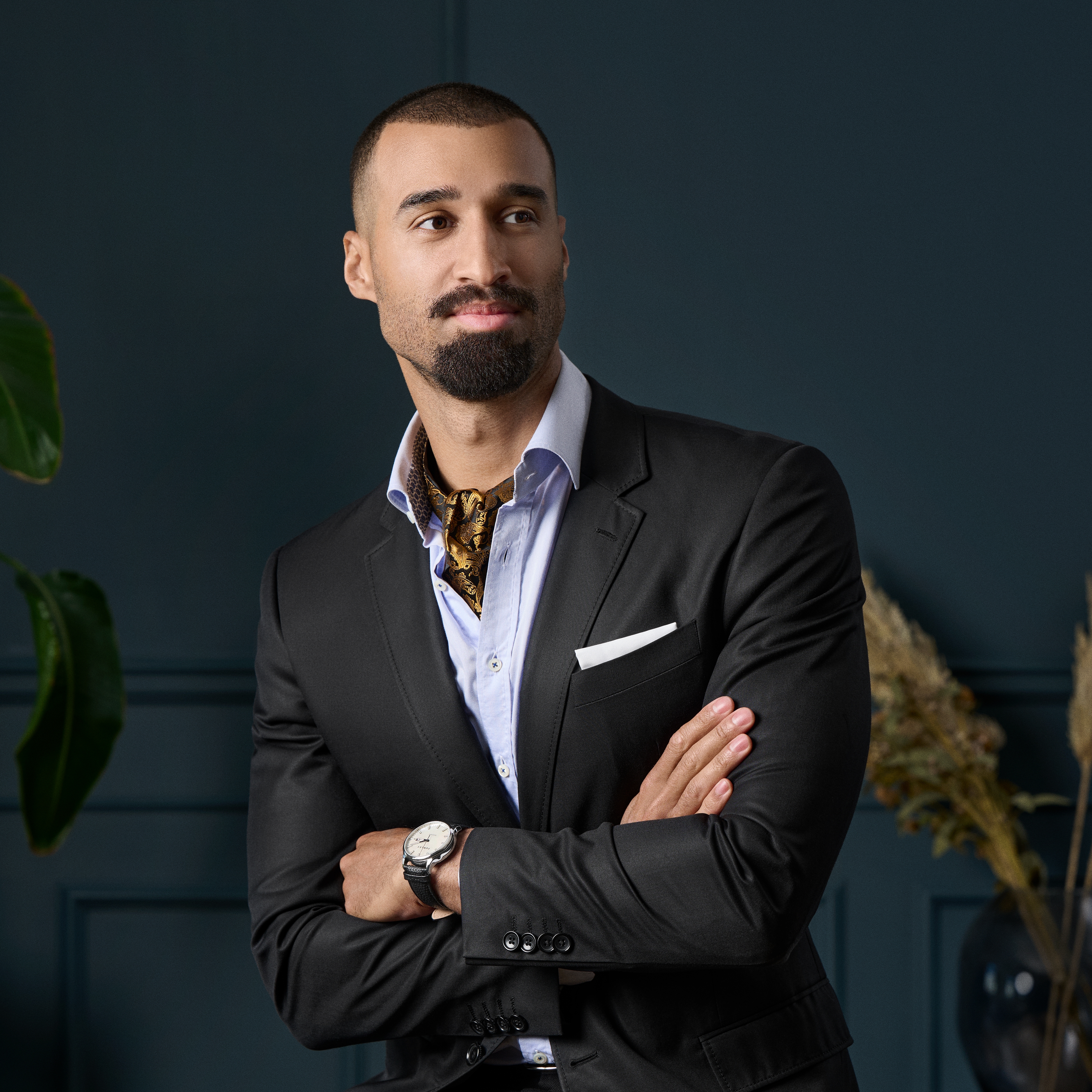 Svilena kravata s uzorkom zlatnog i smeđeg paisleyja - 4