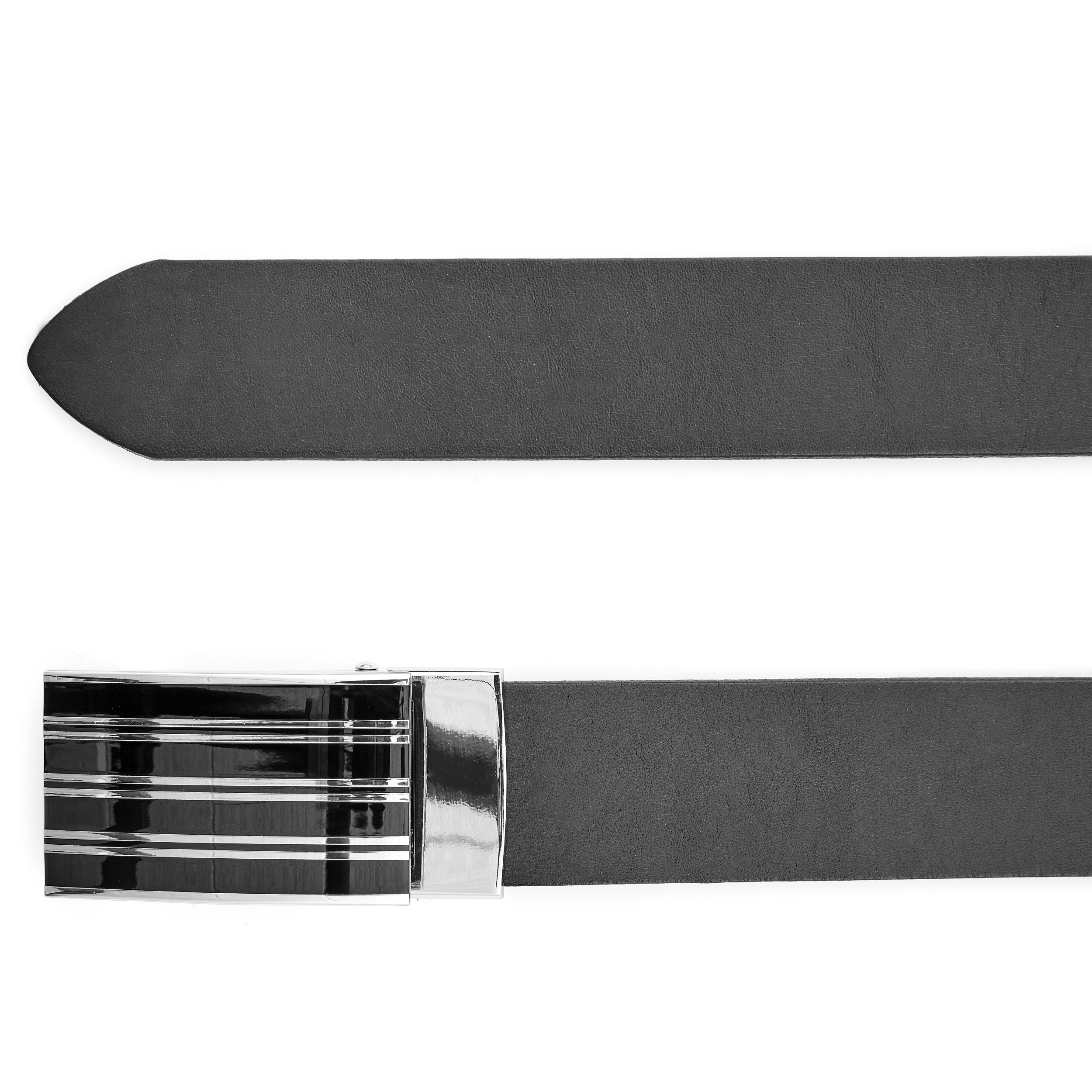 Sort & Sølv Læderbælte - 2