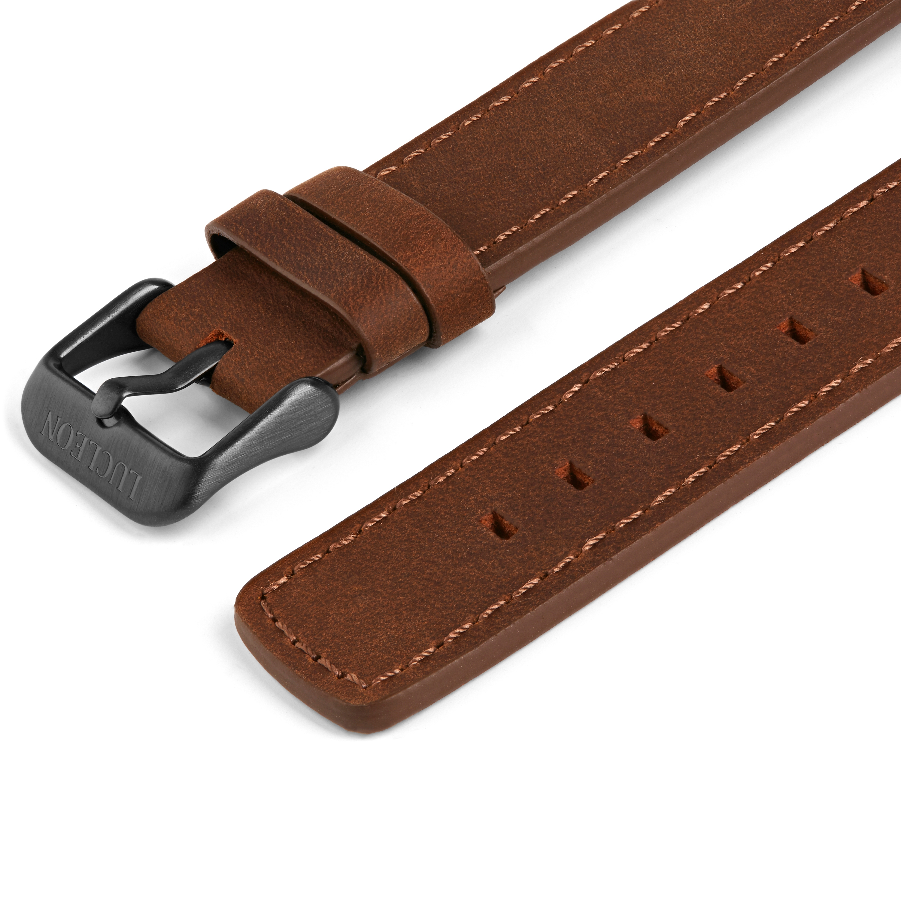 Pulseira de Relógio Castanha e Cinza Bronze com Costura Castanha - 2