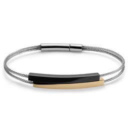Black & Gold-Tone Stainless Steel Bracelet