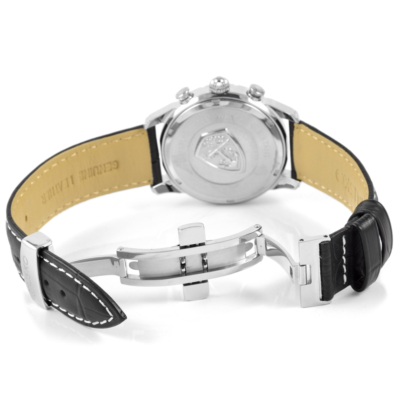 Leren Klassieke Saffierglas Horloge - 5