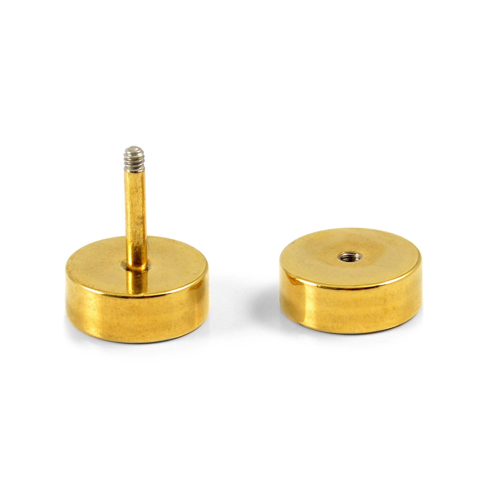 Sentio | 8mm náušnice pecka smajlík z chirurgické oceli zlaté barvy - 4