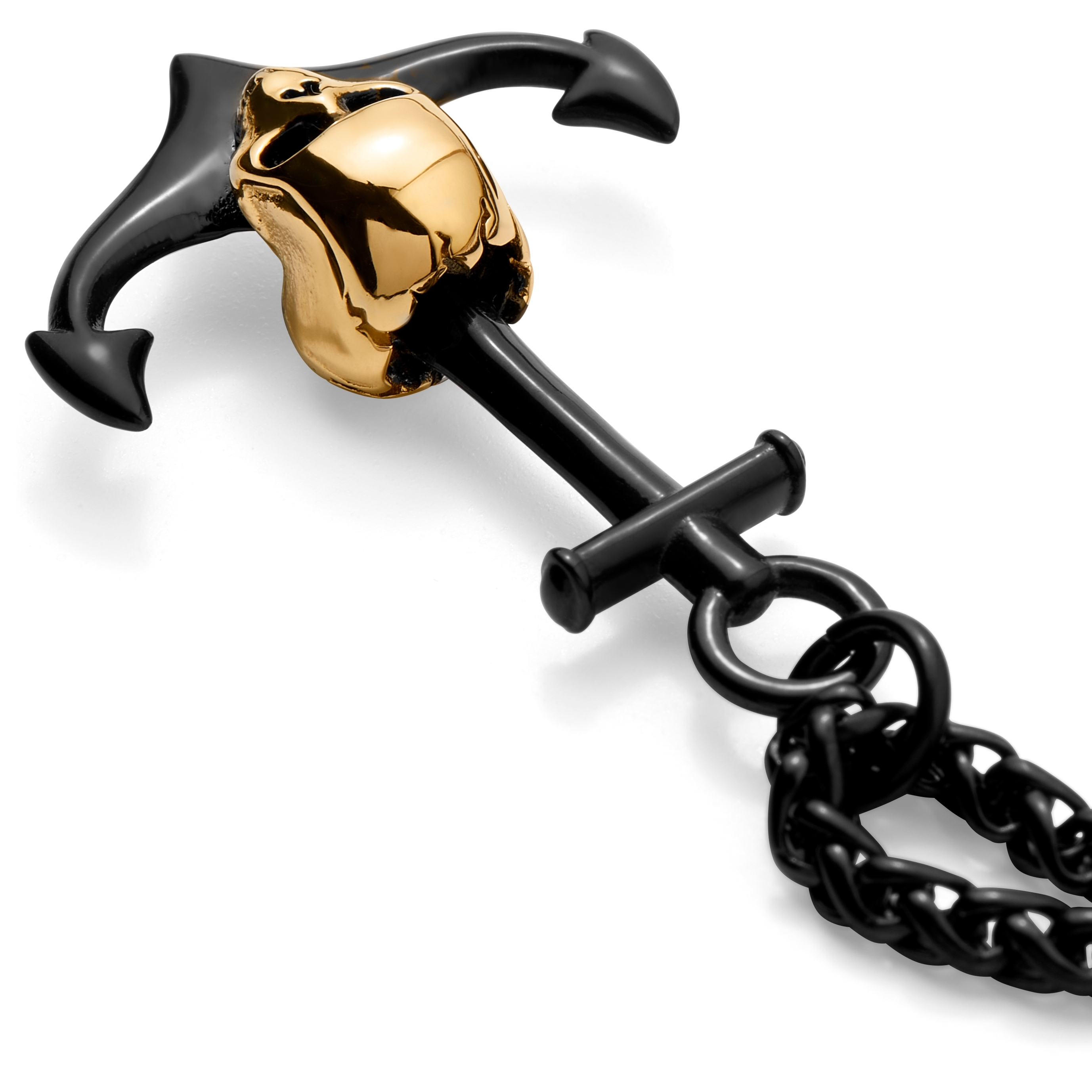 Tadd Black Anchor & Skull Necklace - 3