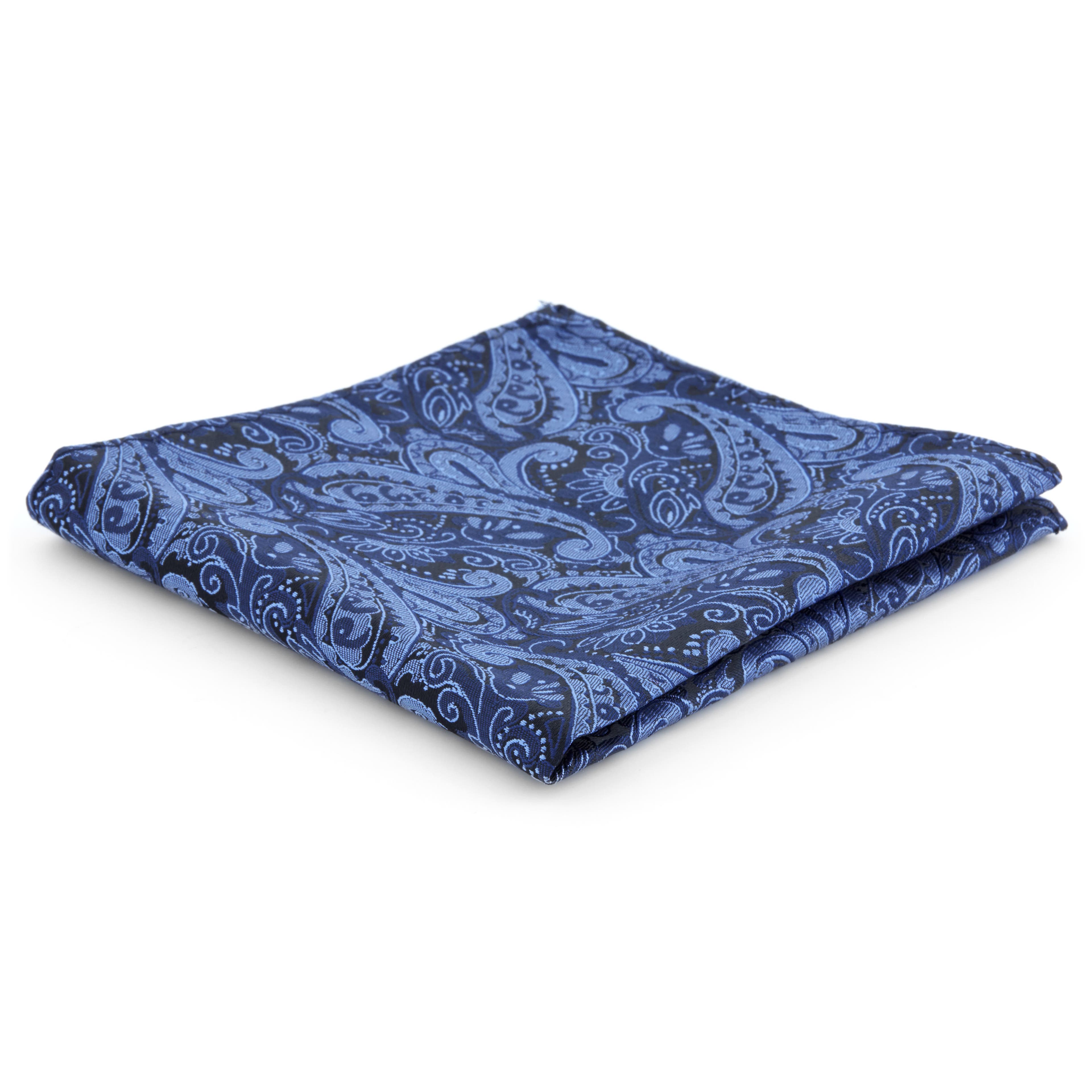 Paisley Einstecktuch In Marineblau & Blau Aus Polyester 