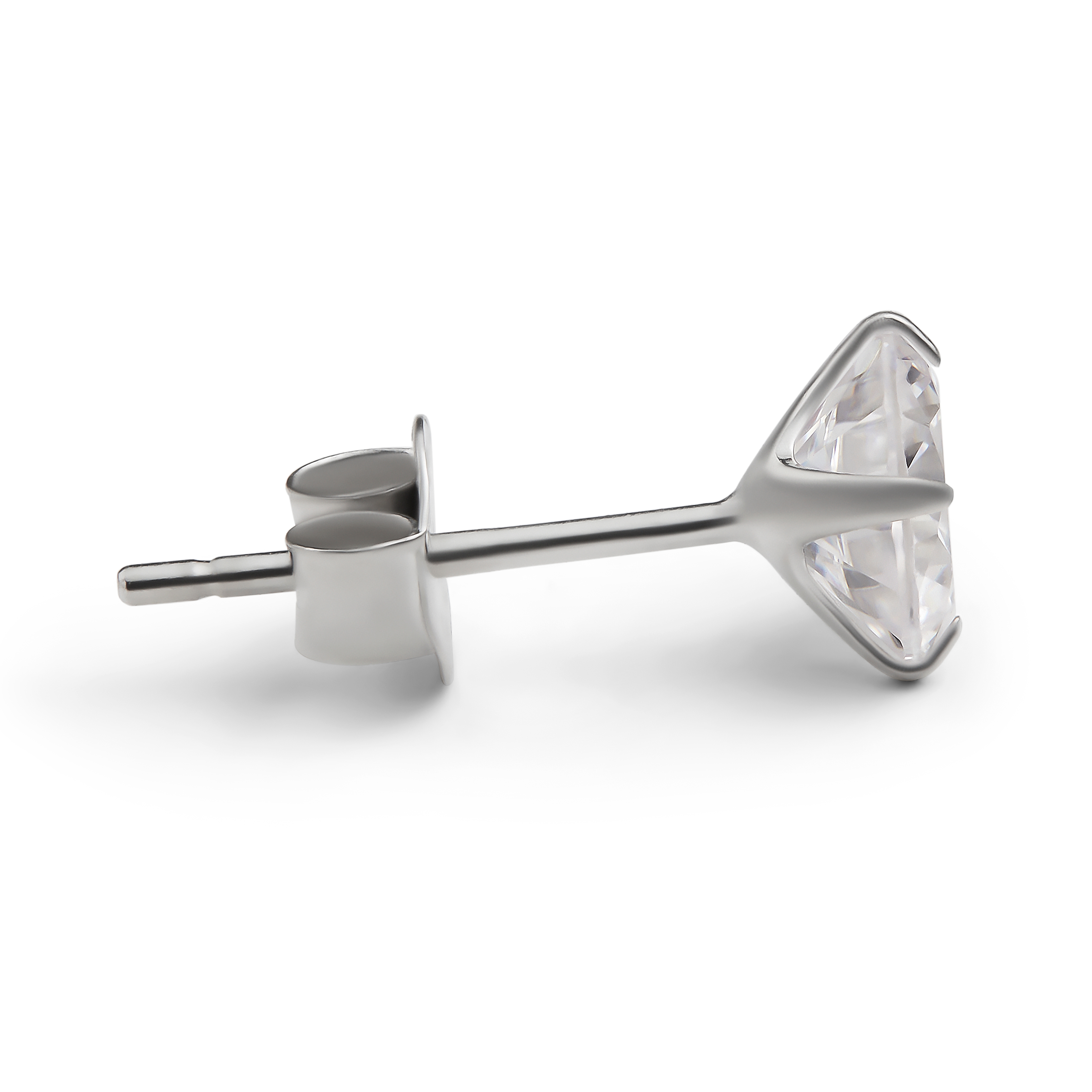 Nova | Náušnice z mincovního stříbra 925 s kulatým 7A prémiovým zirkonem – 6 mm - 2