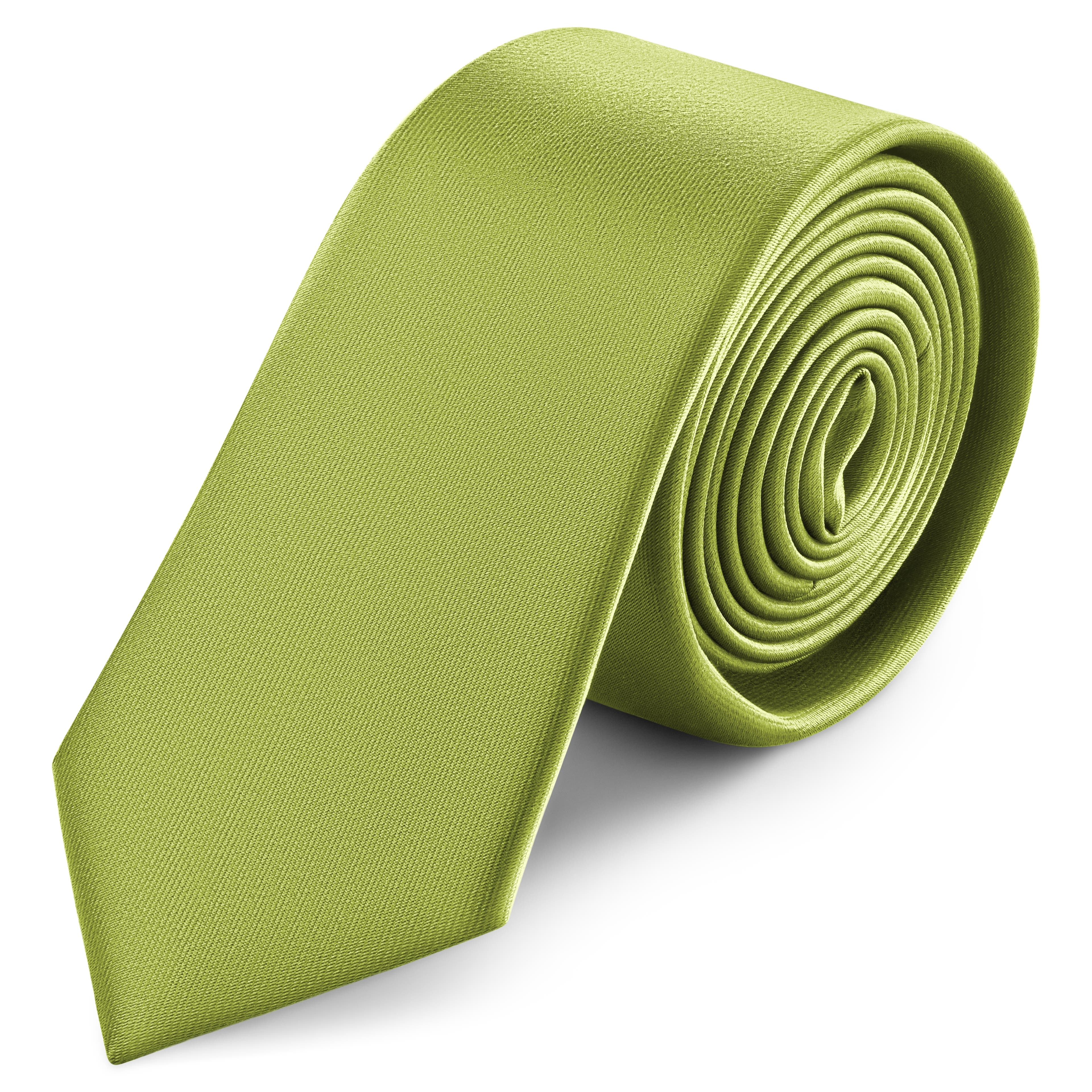 Морскозелена тясна сатенена вратовръзка 6 см