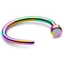 Piercing nez fer à cheval ouvert en acier chirurgical arc-en-ciel 8 mm Piercing nez fer à cheval ouvert en acier chirurgical arc-en-ciel 8 mm