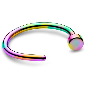 8 mm Offener Regenbogen Nasenring aus Chirurgenstahl 8 mm Offener Regenbogen Nasenring aus Chirurgenstahl