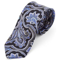 Blue Baroque Pattern Silk Tie