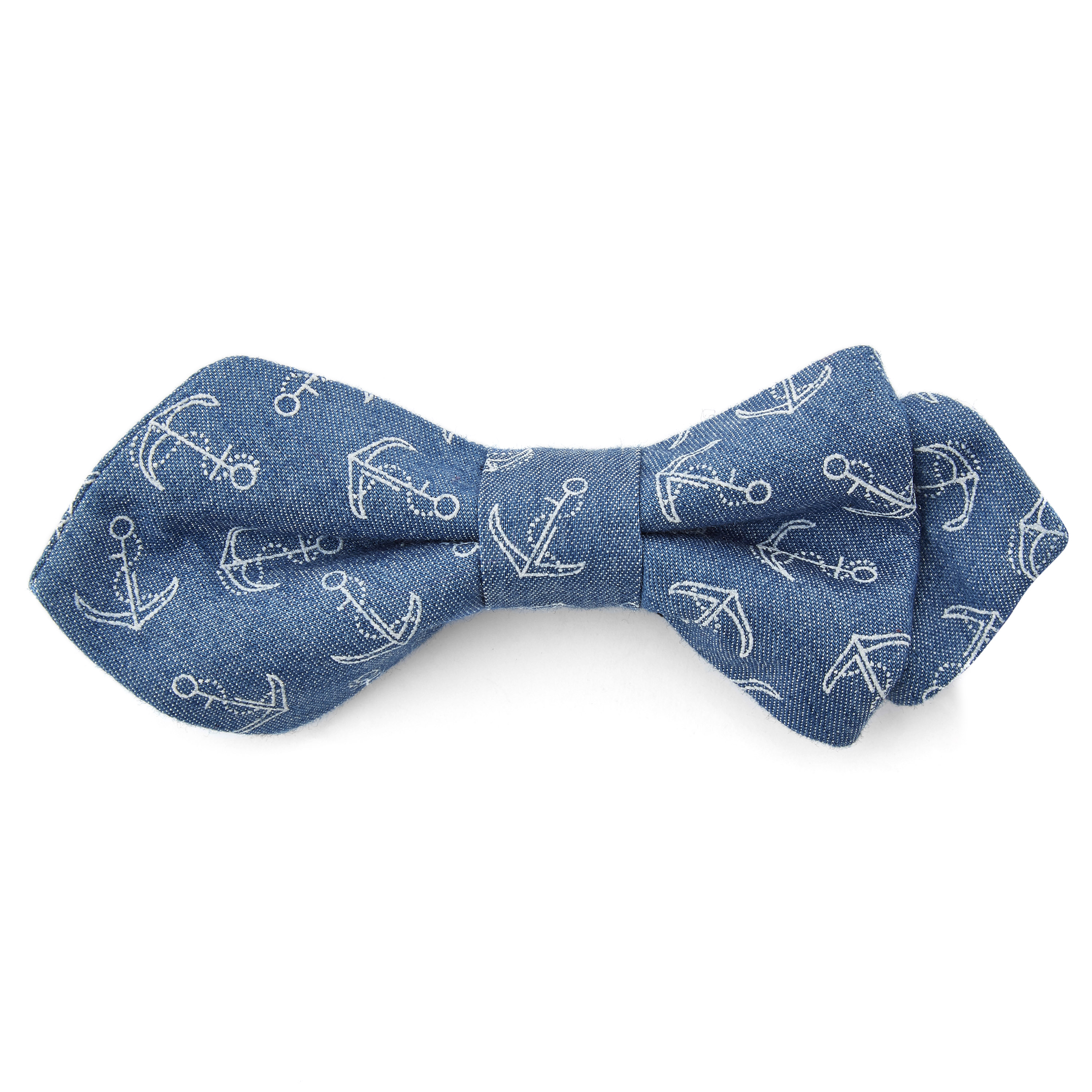 Ljusblå Ankarmönstrad Spetsig Fluga - 1