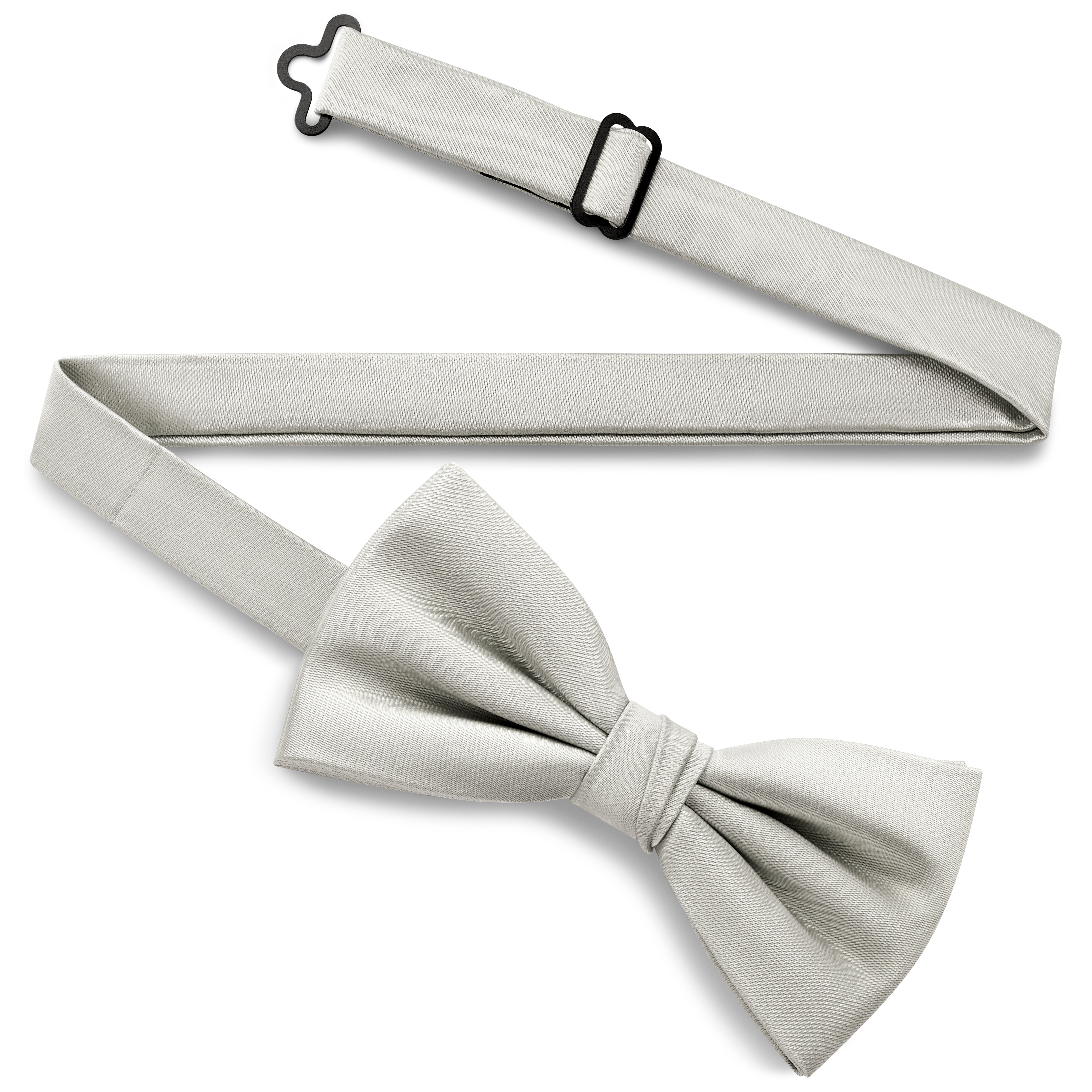 Lysegrått ferdigknyttet satengsløyfe - 2