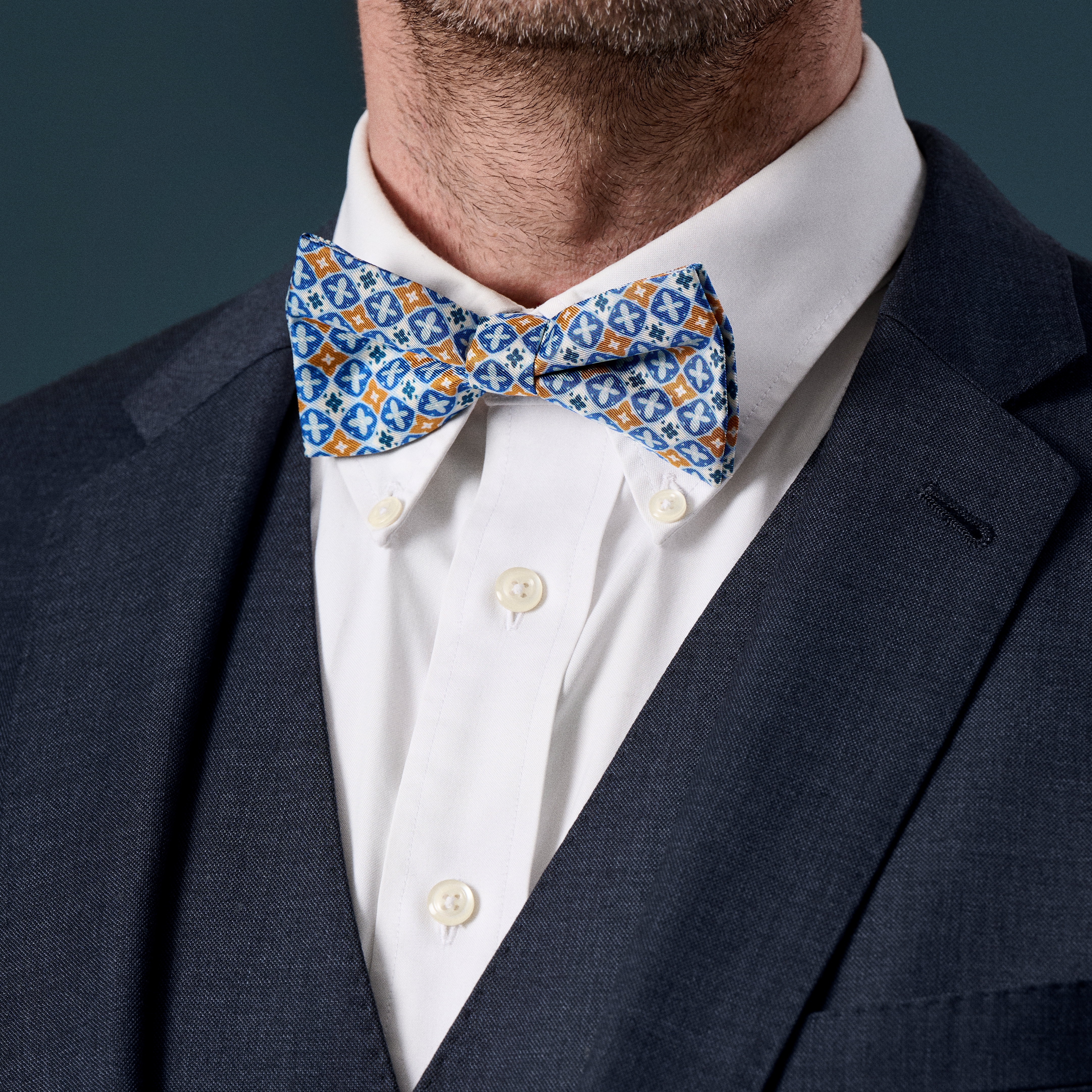 Virtuo | Modrohnědý předvázaný hedvábný motýlek - 3