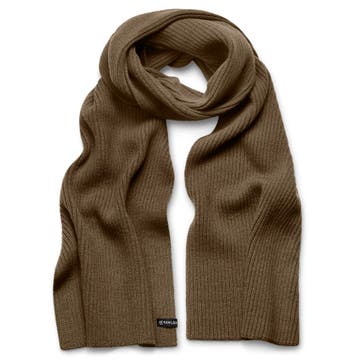 Arctic | Khaki Rib Knitted Wool Blend Scarf Arctic | Khaki Rib Knitted Wool Blend Scarf