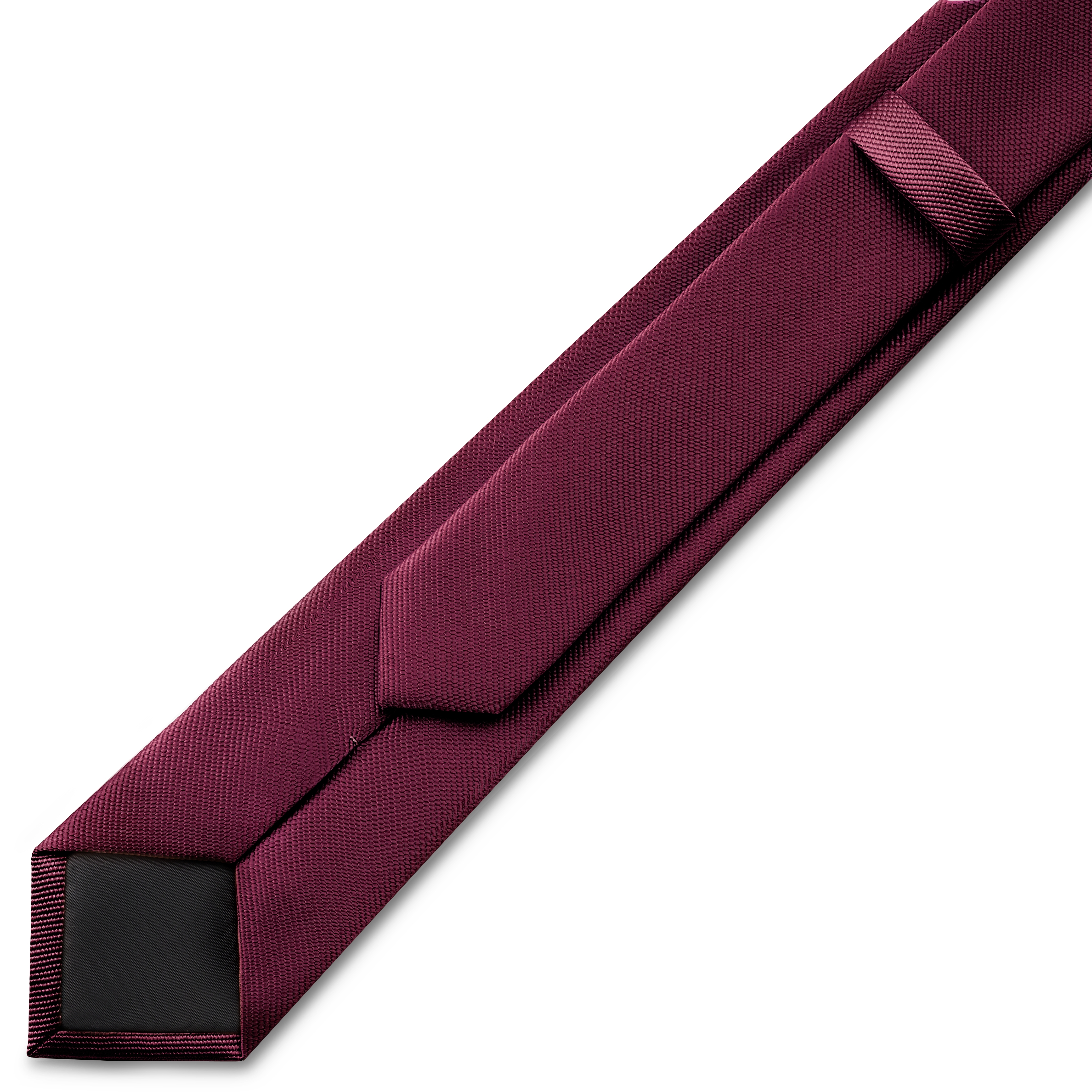 Bordeauxrode Smalle Grosgrain Stropdas van 6 cm - 4