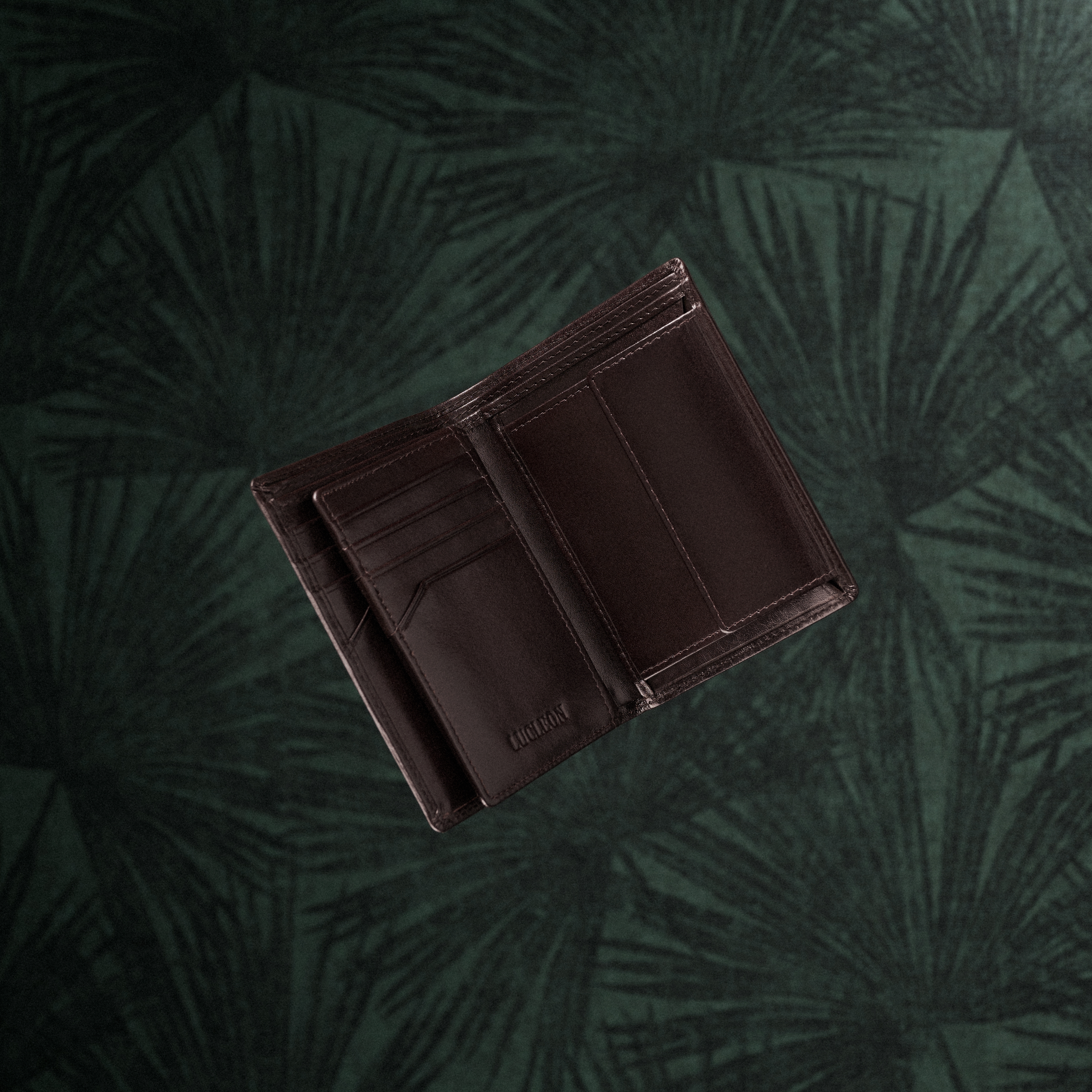 Голям тъмнокафяв кожен портфейл Jasper - 5