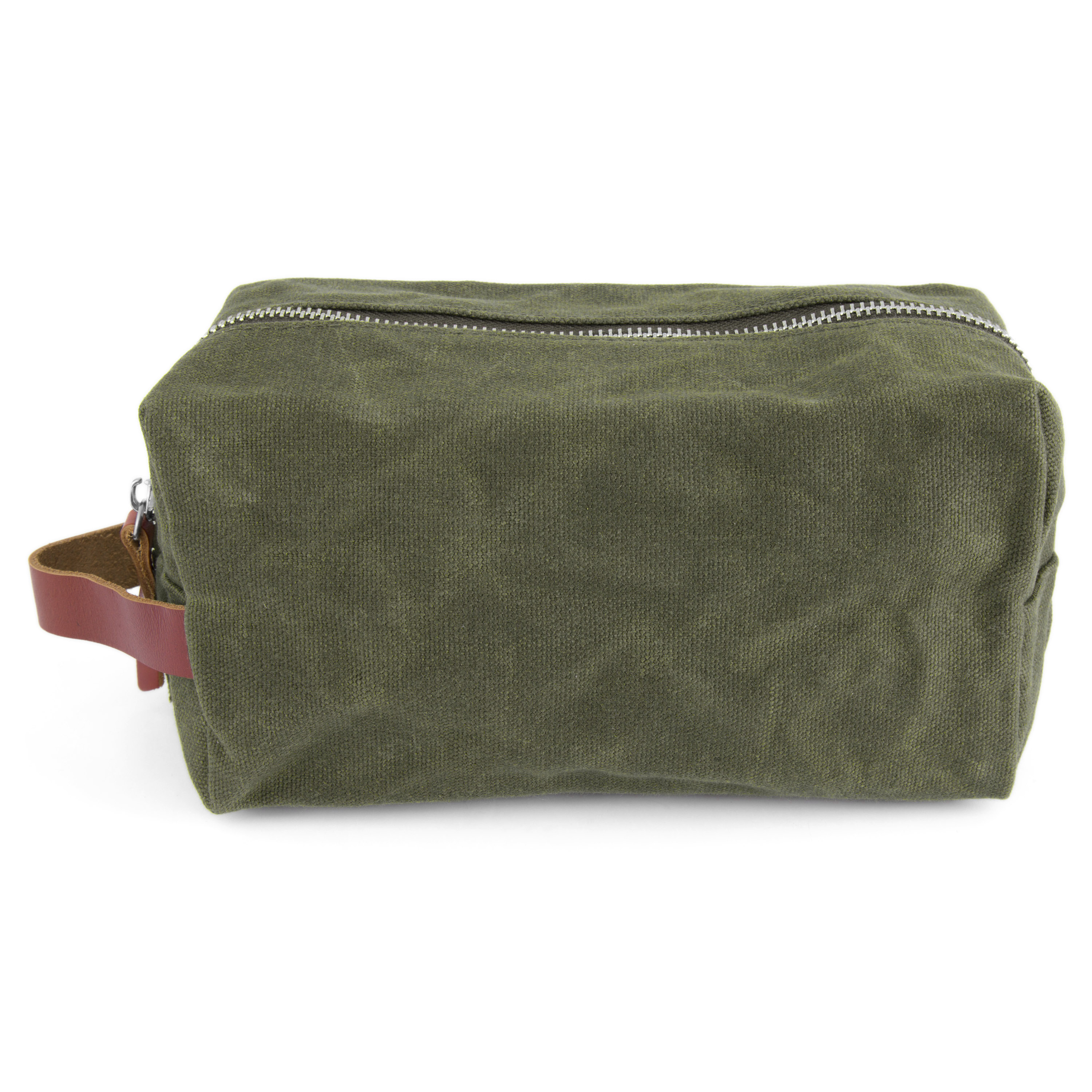 Olive Finch Waxed Canvas Washbag - 5