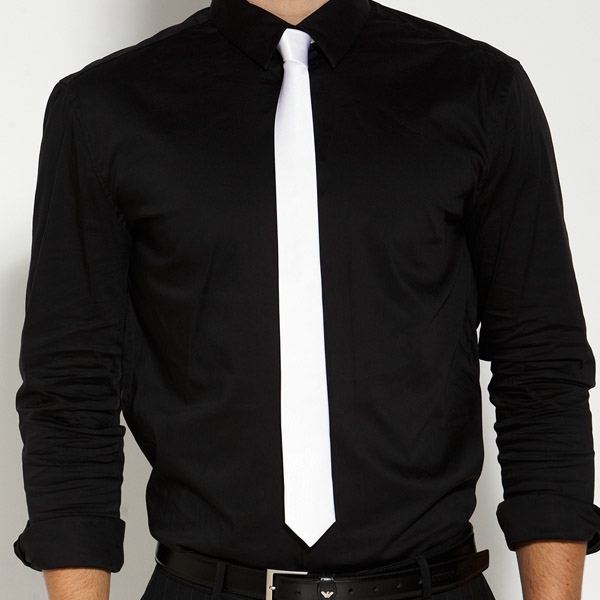 Hvidt Silkeslips - 2