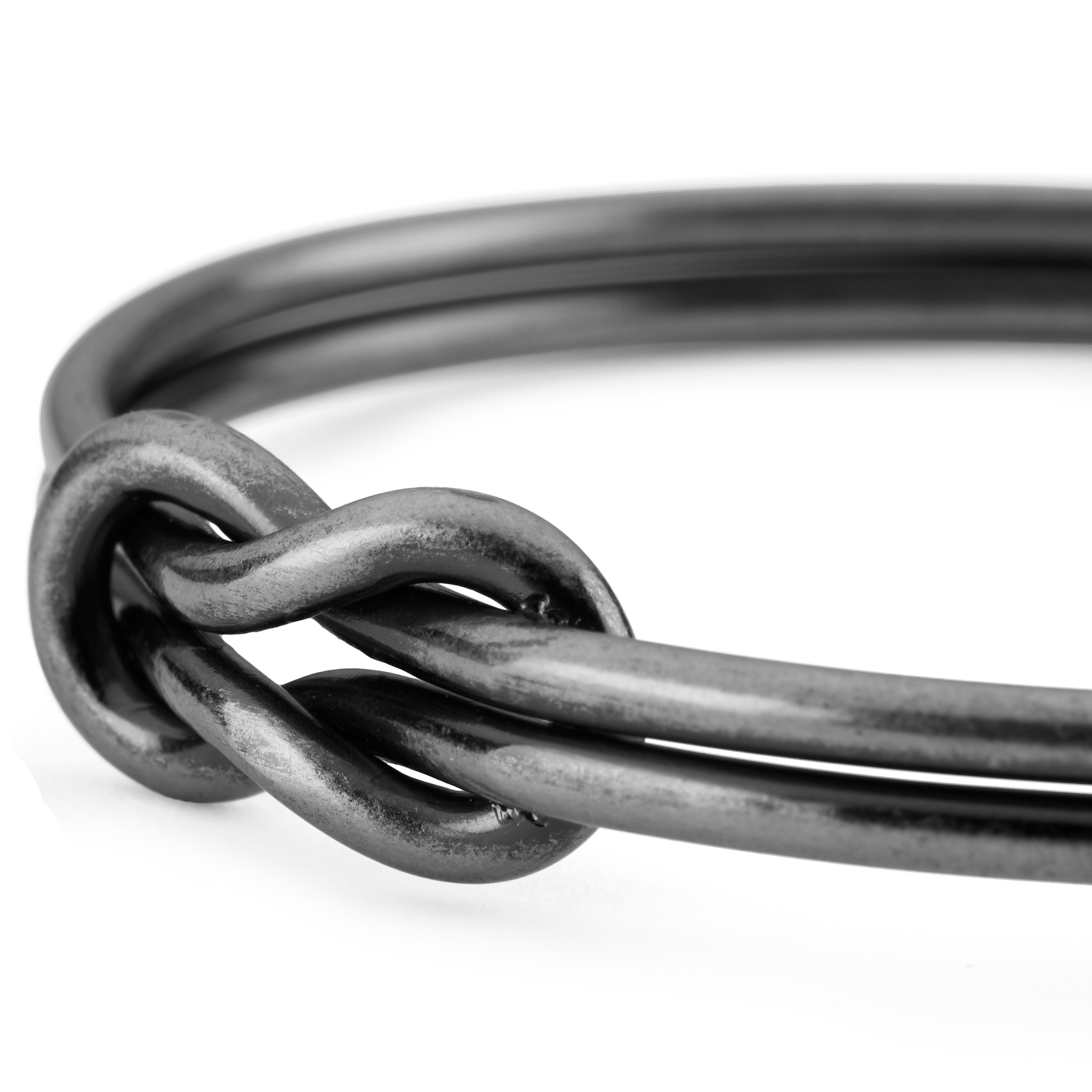 Hopeanvärinen vintagetyylinen ikuisuussolmu-rannerengas - 2