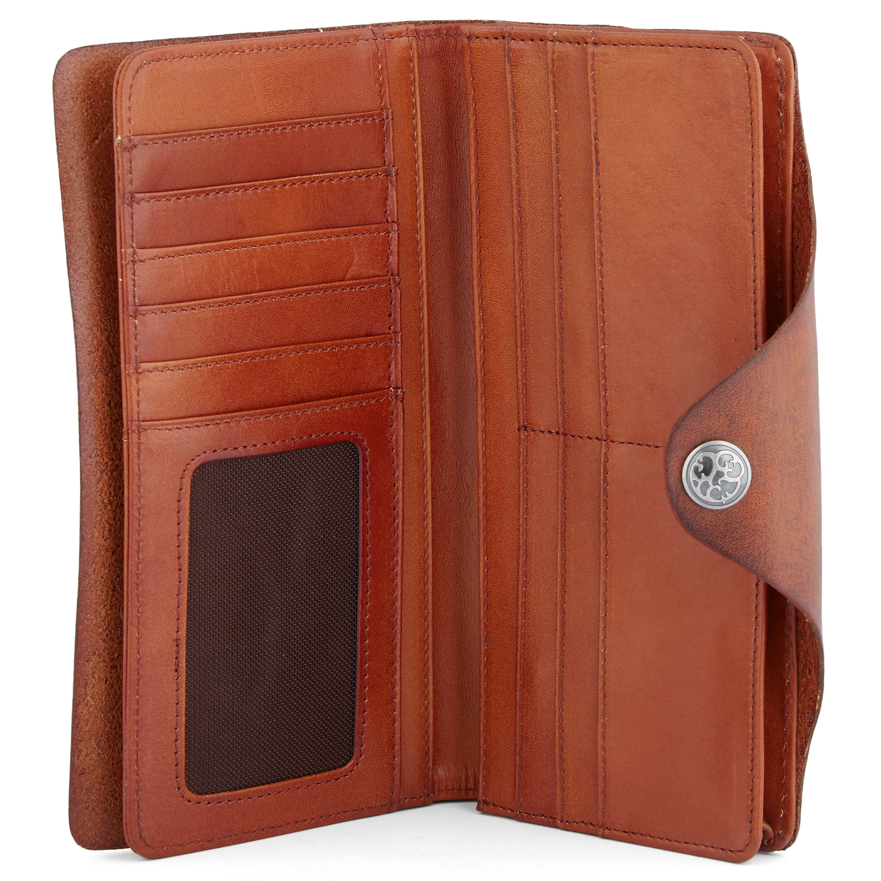 Cartera de piel alargada Clovis marrón - 2