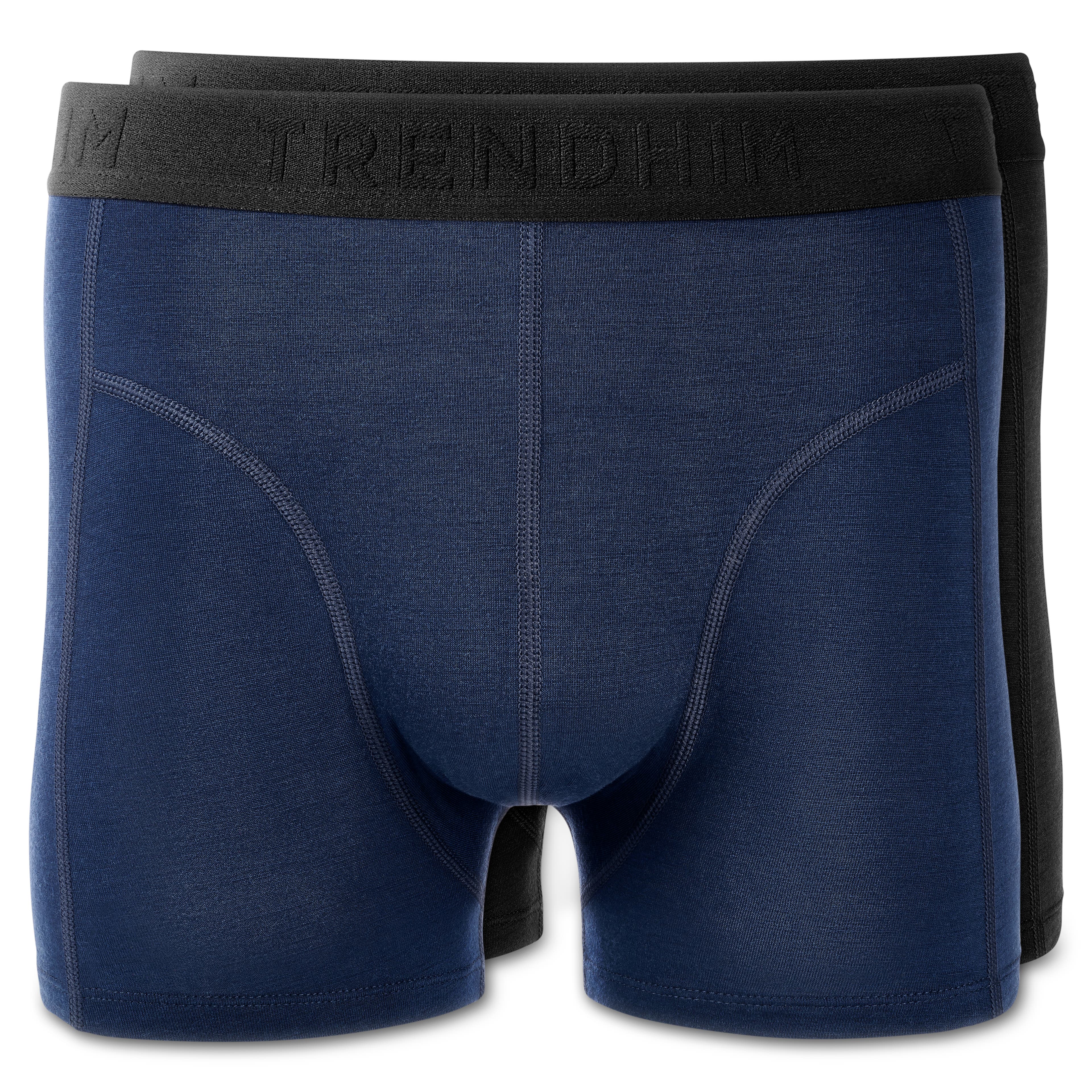 FeatherFeel |  2-Pack Black and Navy Blue Merino Wool Boxer Briefs - 1