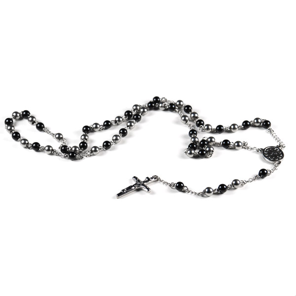 Sort/Blank Rosenkrans Halskæde - 1