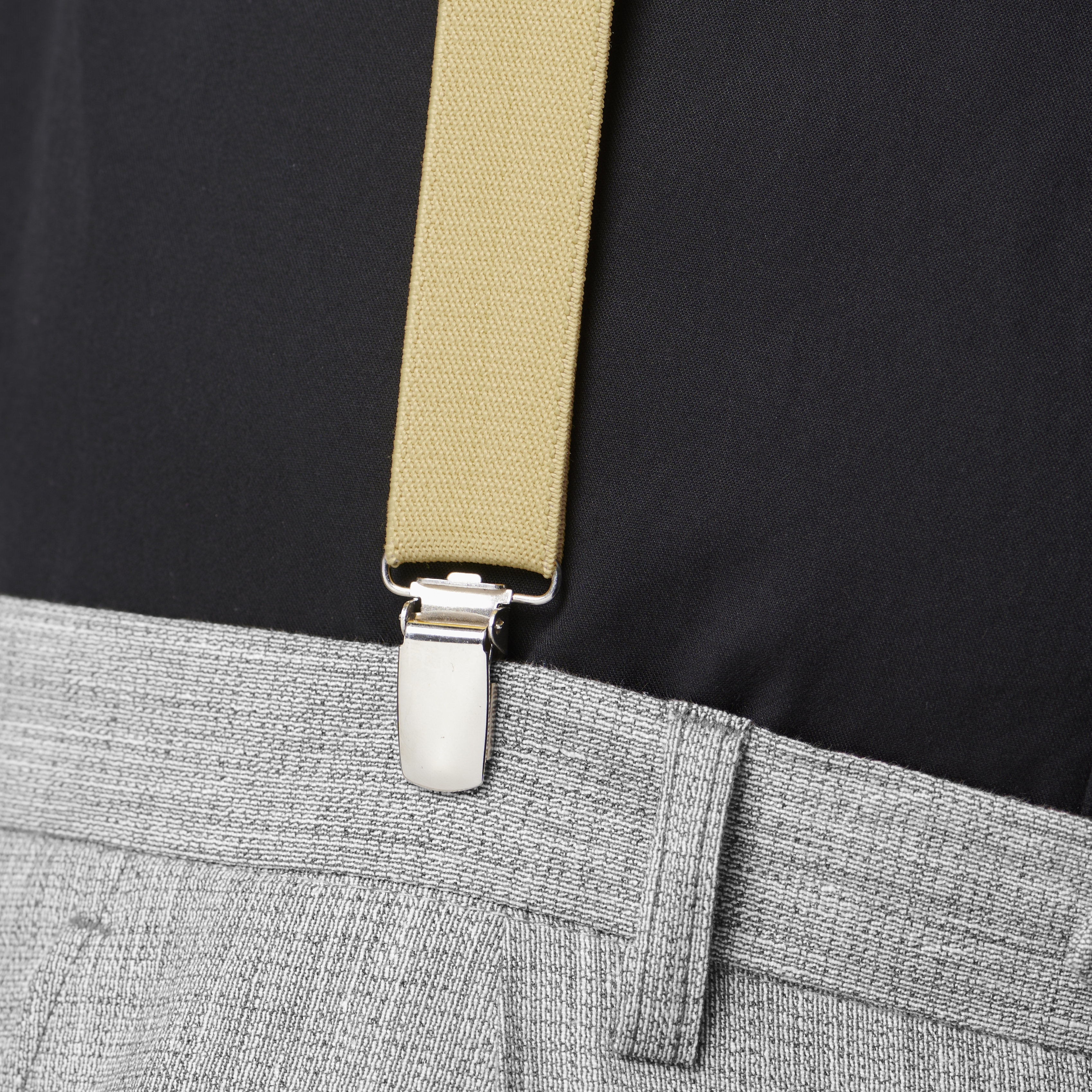 Khaki Slim Clip-On Suspenders  - 4