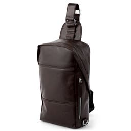 Dark Brown Cross Shoulder Jasper Backpack