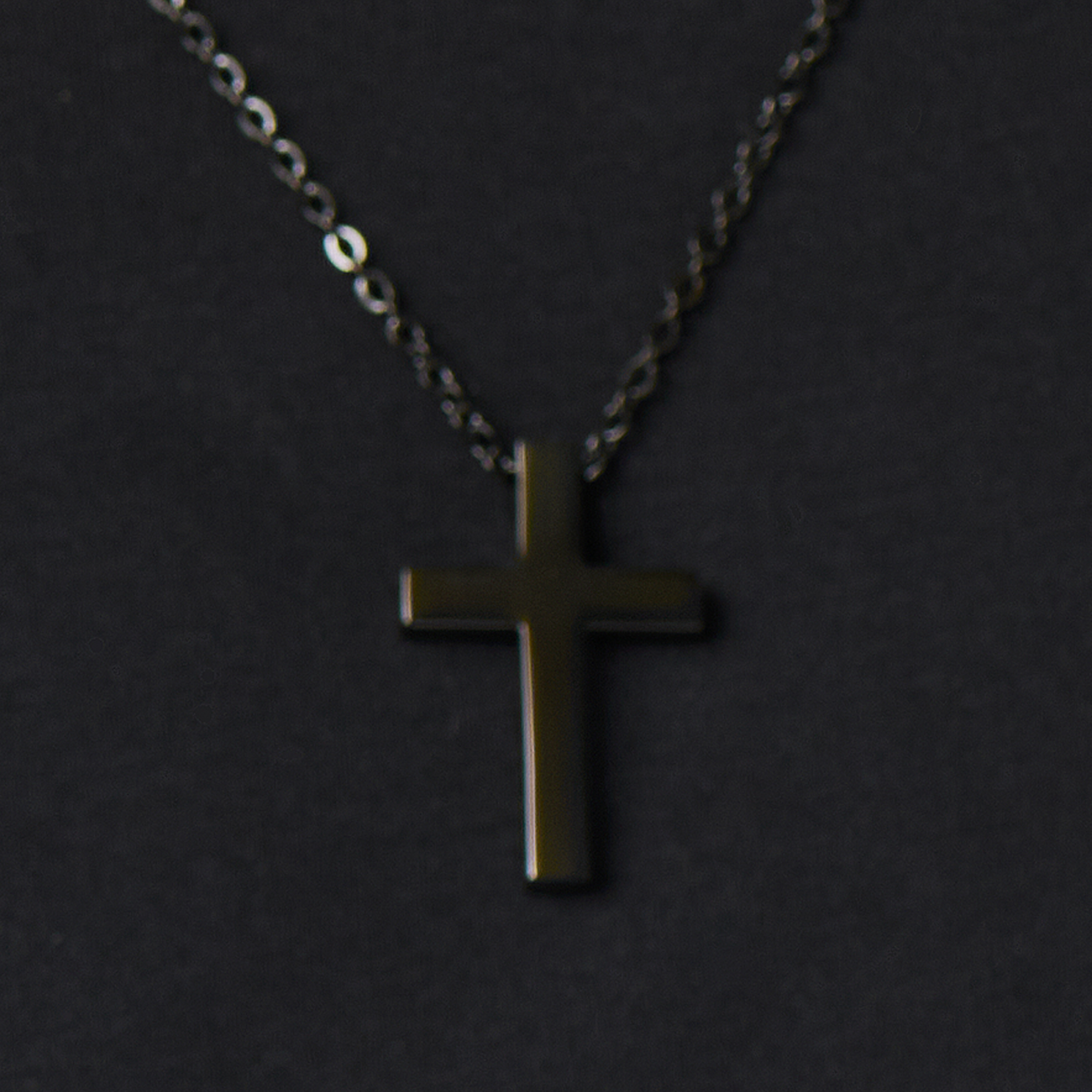 Black Stainless Steel Cross Cable Chain Necklace | In stock
