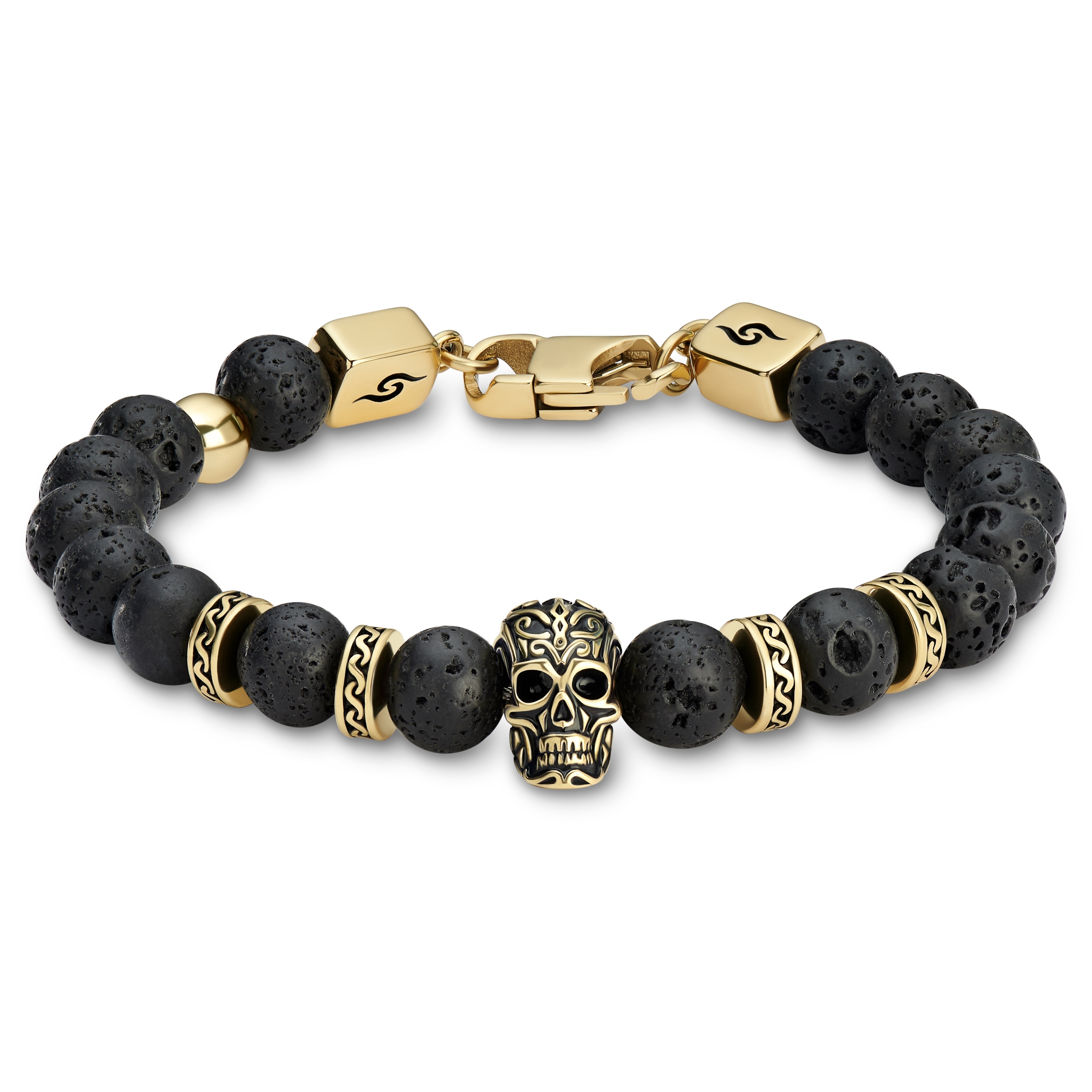 String Bracelet with Gold Skull • MARTONELLI