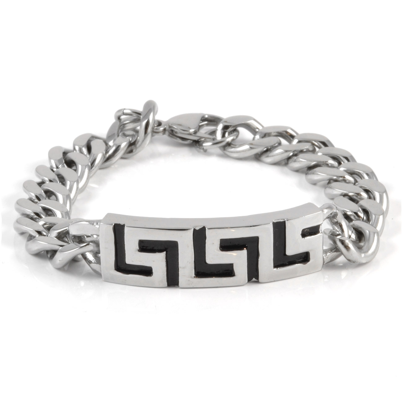 Robust Stålarmband Svart/Silver - 1