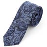 Navy & Light Blue Paisley Pattern Polyester Tie