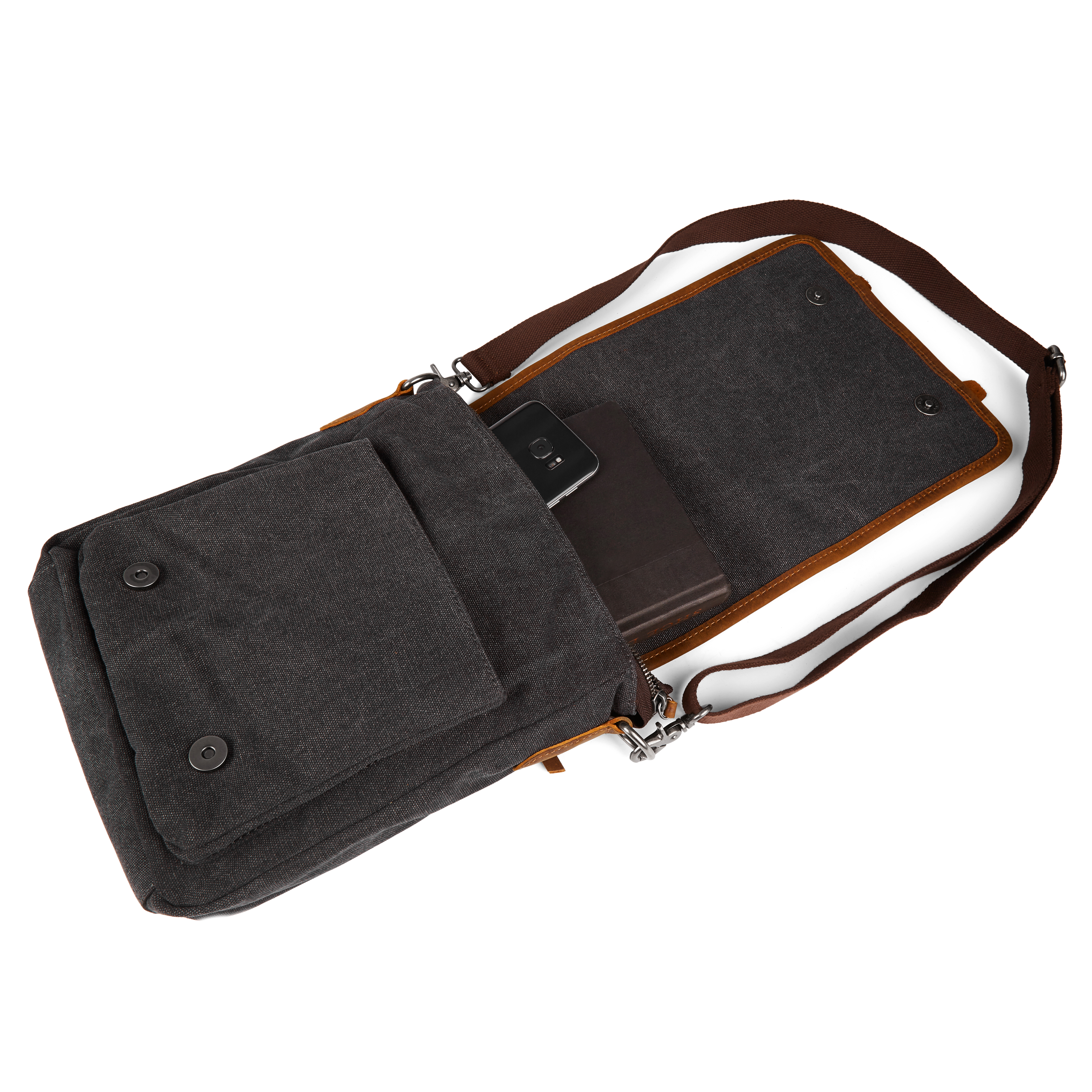 Sergio pelēka un brūna šaura messenger soma - 8