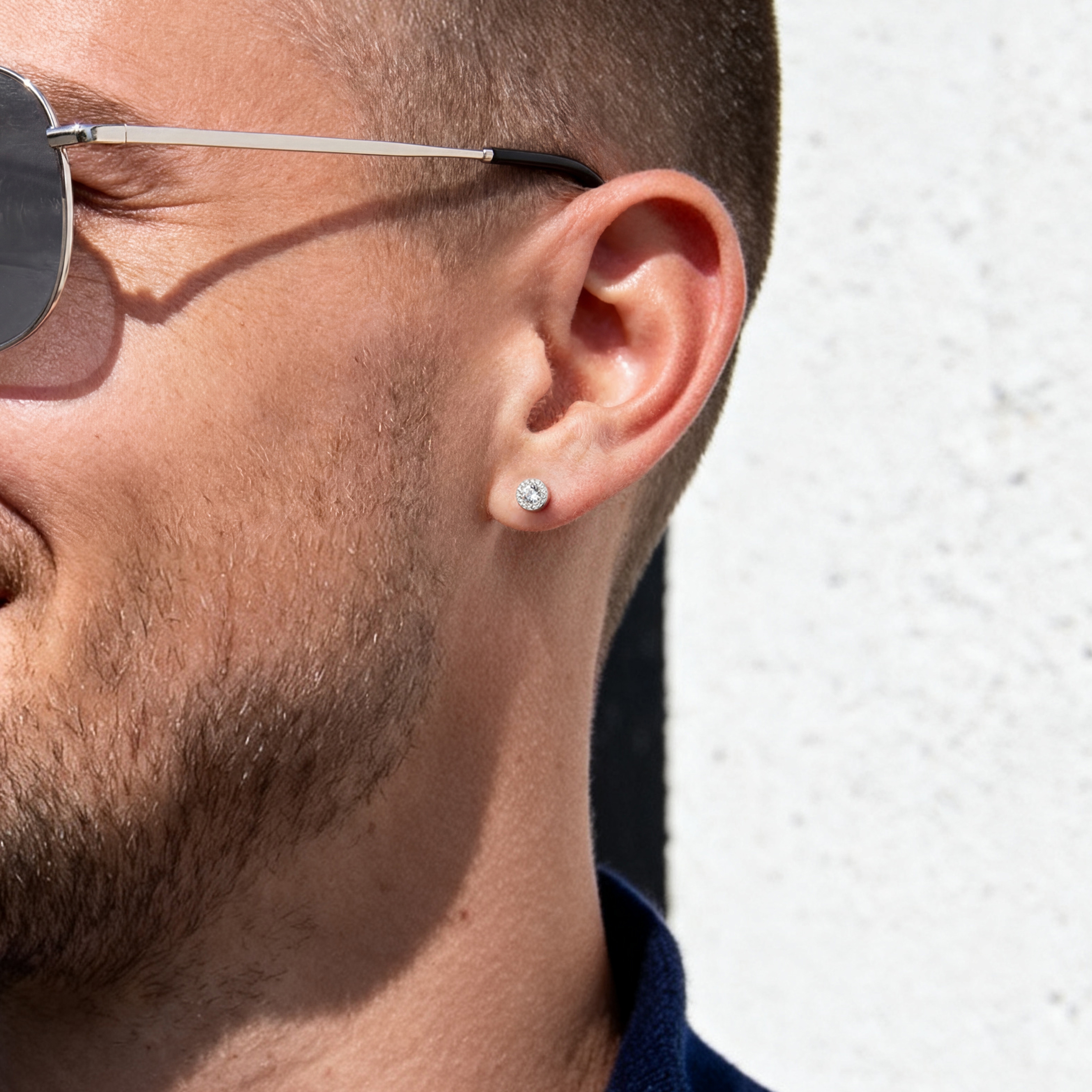 Pendiente magnético con cristal transparente de 6 mm - 3