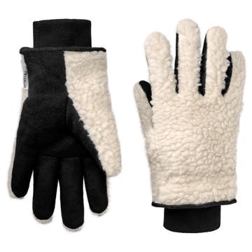PolarPlush | Black & White Wool Blend Gloves PolarPlush | Black & White Wool Blend Gloves