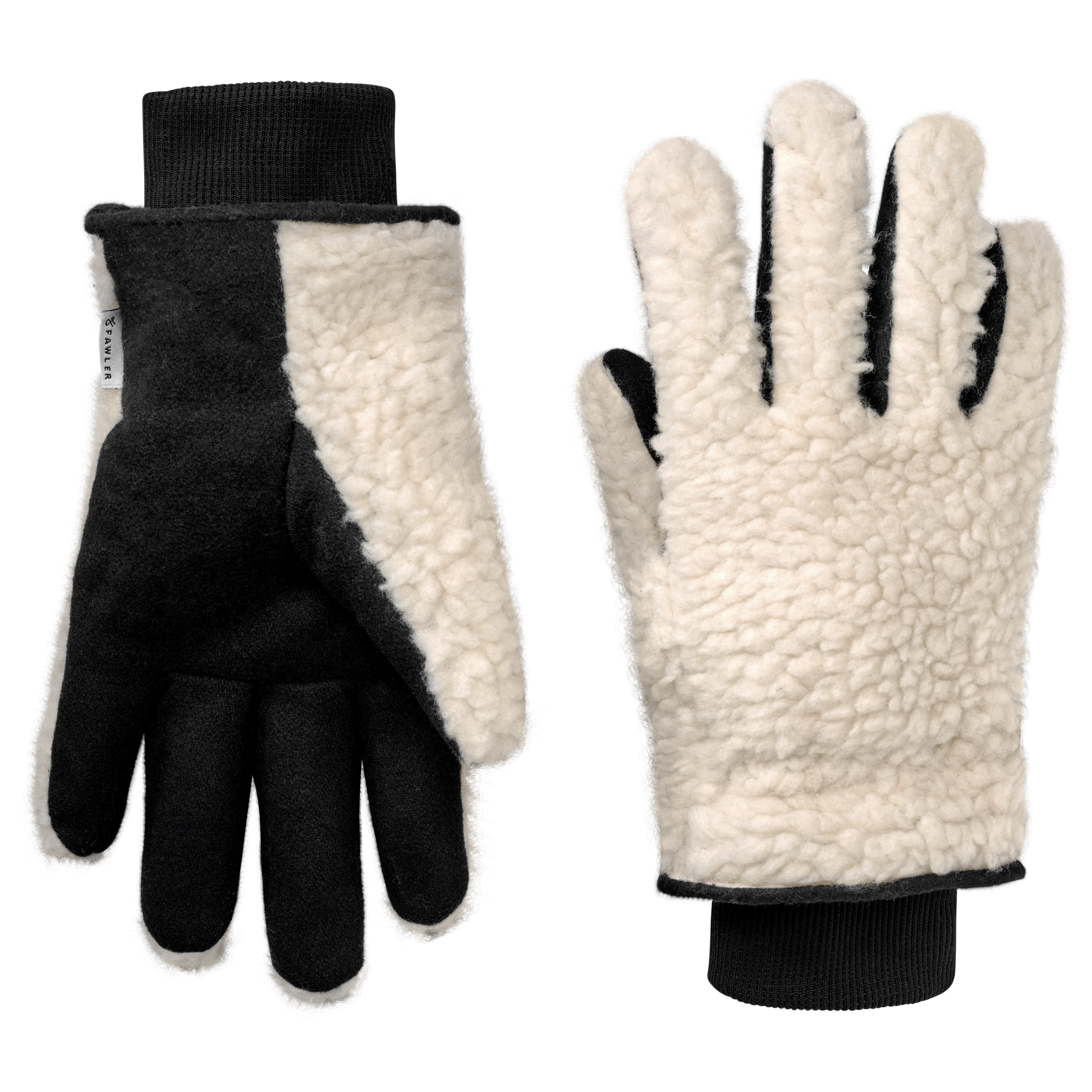 PolarPlush | Guanti in misto lana bianchi e neri PolarPlush | Guanti in misto lana bianchi e neri