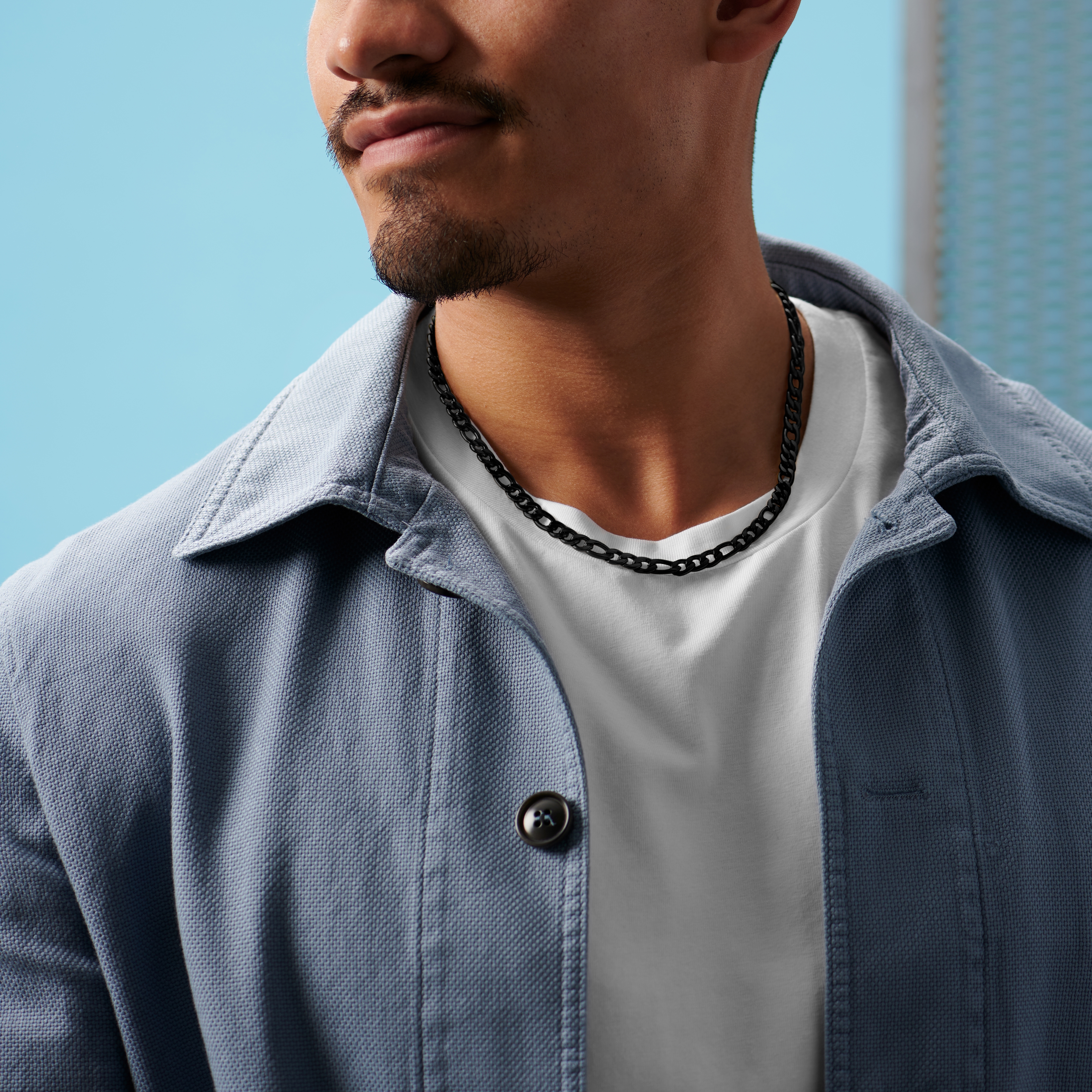 Collar de cadena fígaro gris Amager Curtis - 5