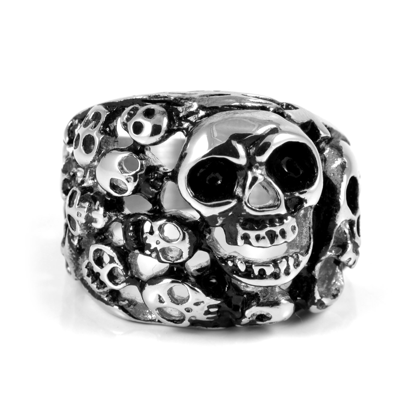 Multiple Skulls Steel Ring - 3