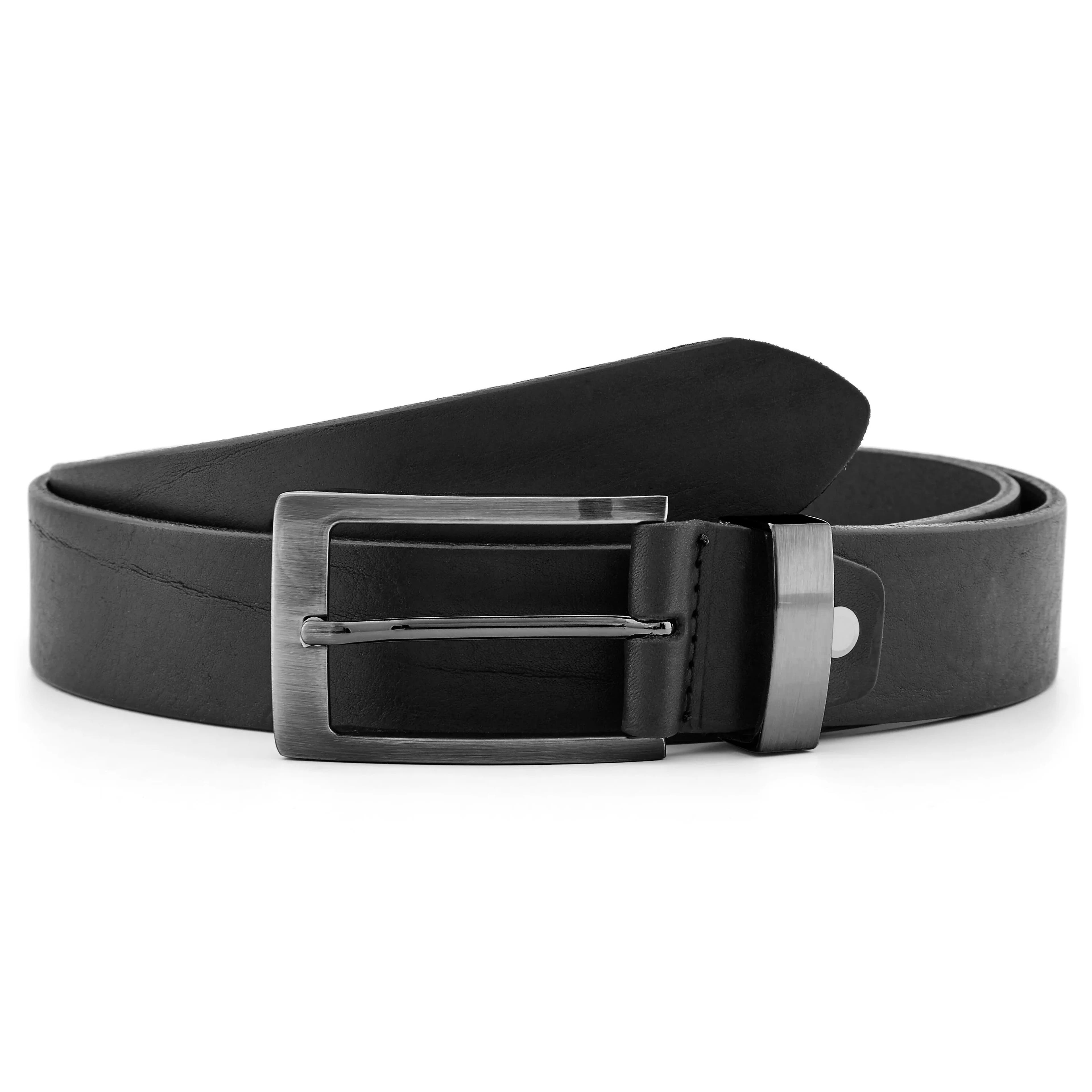Black Modern Leather Belt